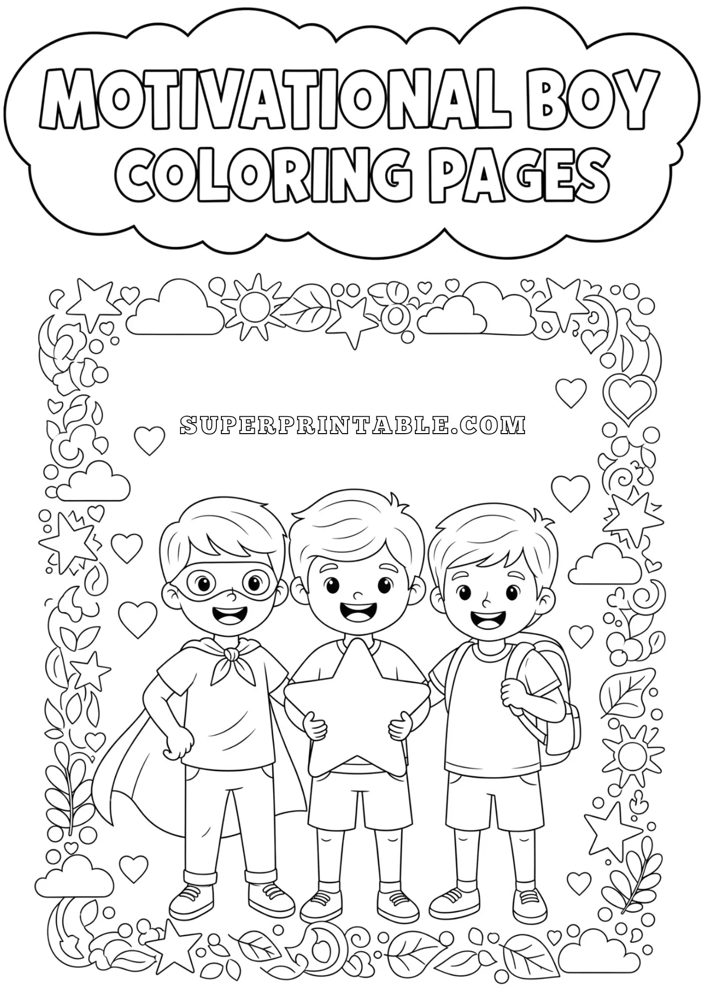 Motivational Boy Coloring Pages 1