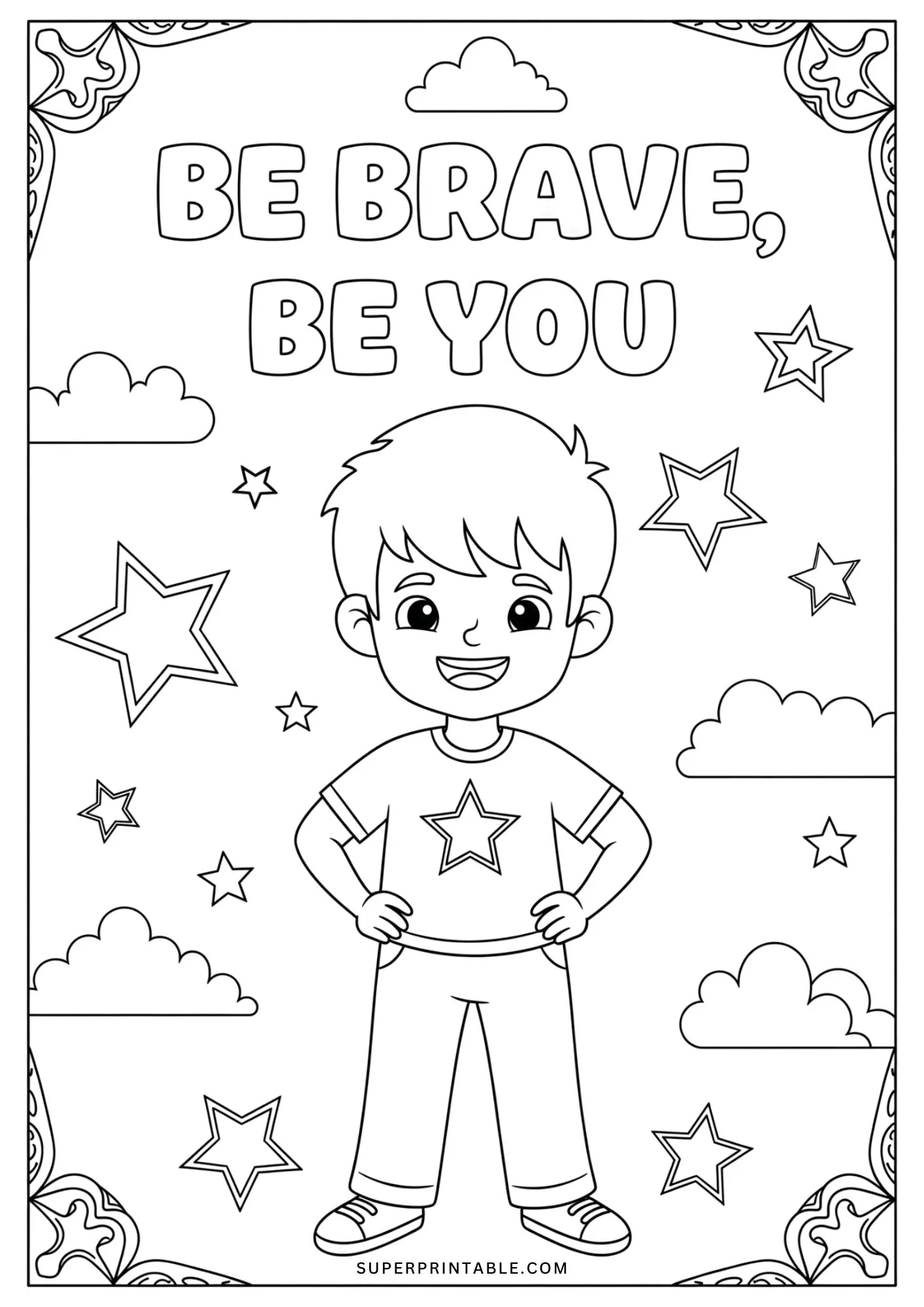 Motivational Boy Coloring Pages 2