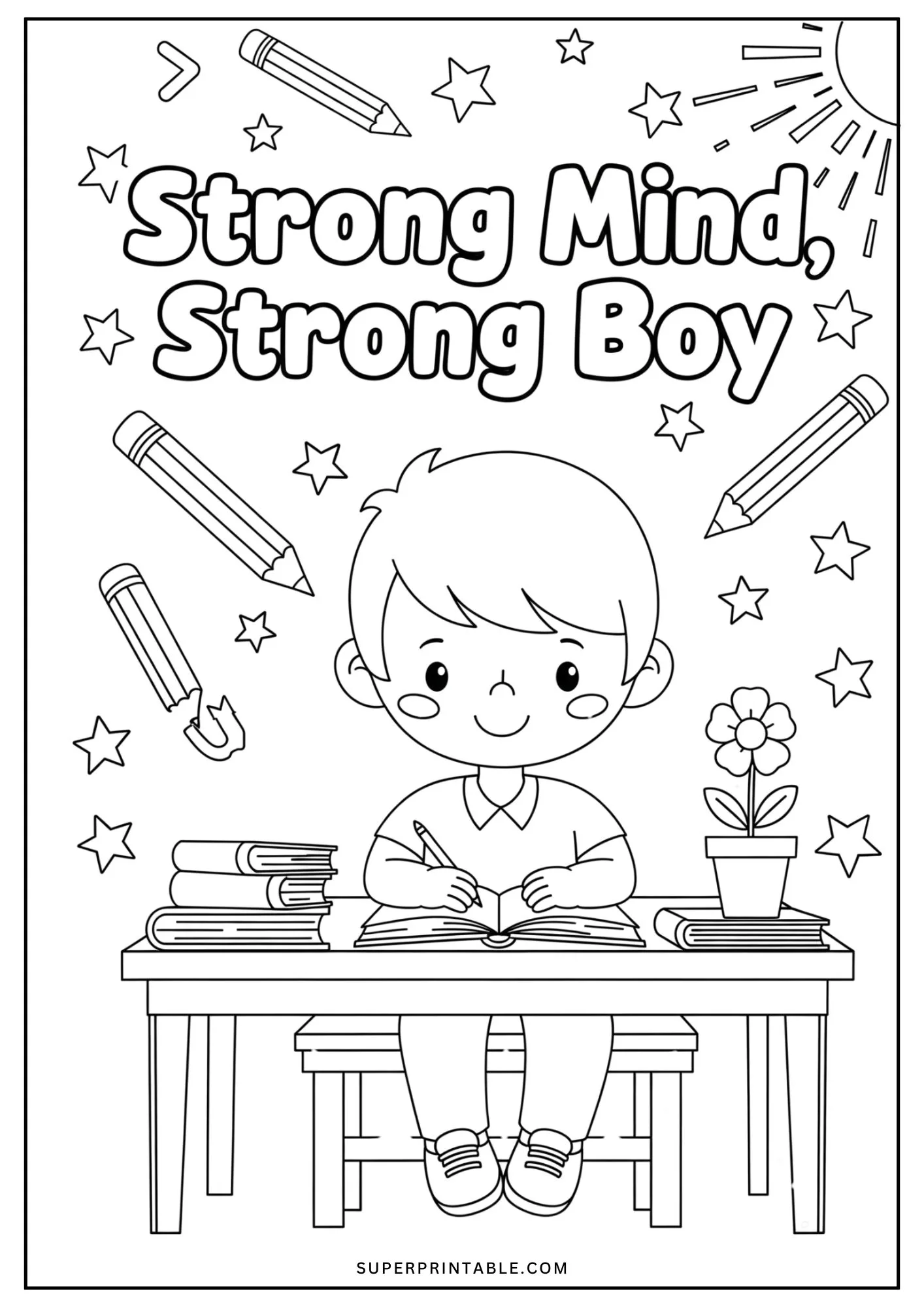 Motivational Boy Coloring Pages 4