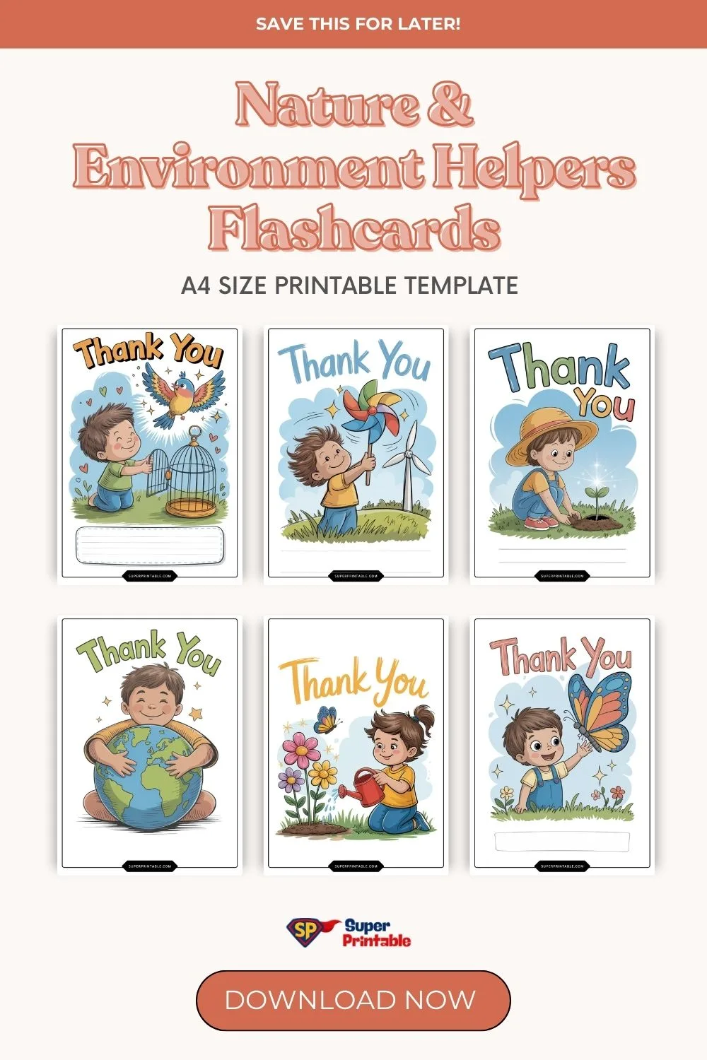 Nature & Environment Helpers Flashcards Pinterest Image