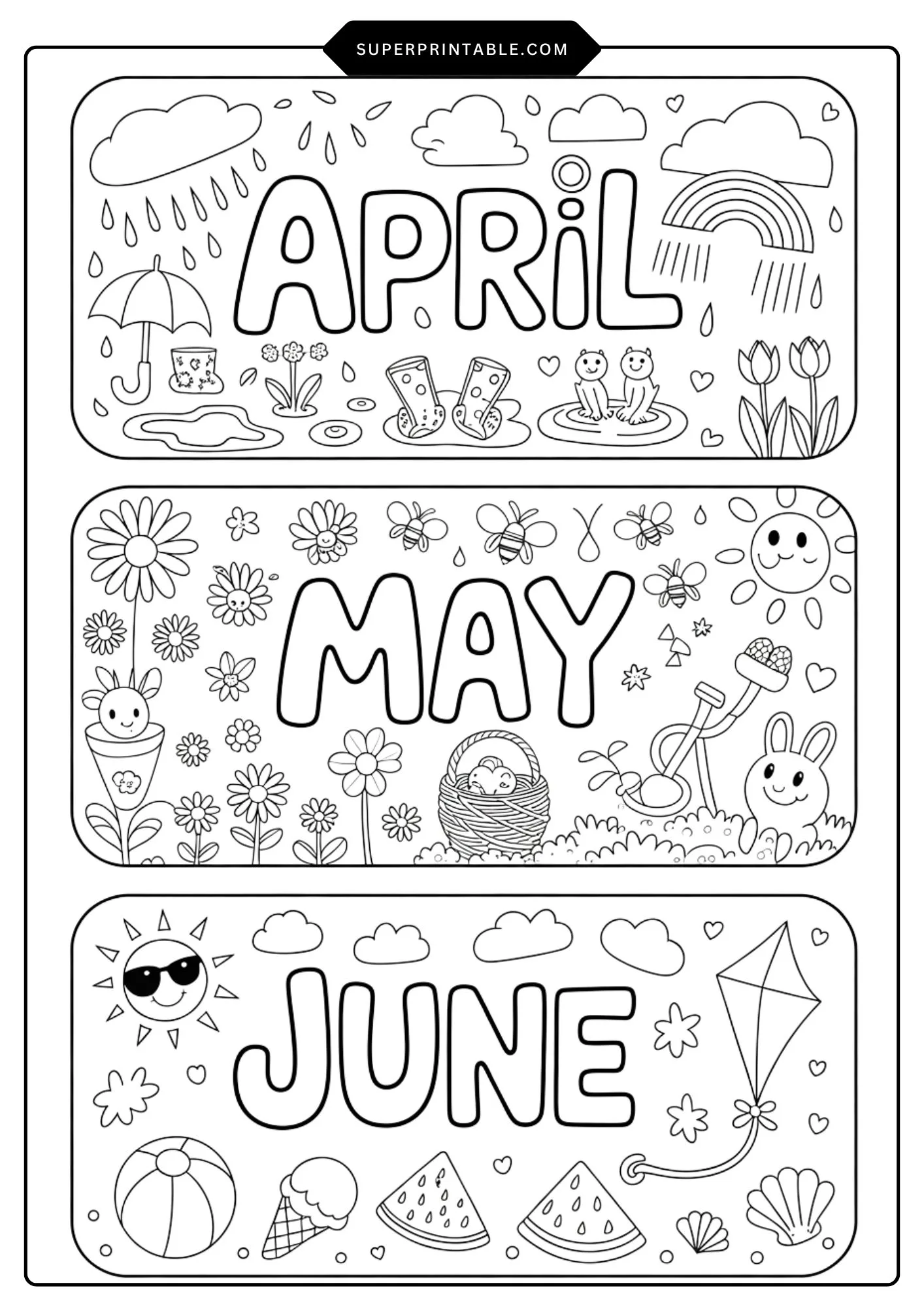 Quarterly Calendar Coloring Pages 2