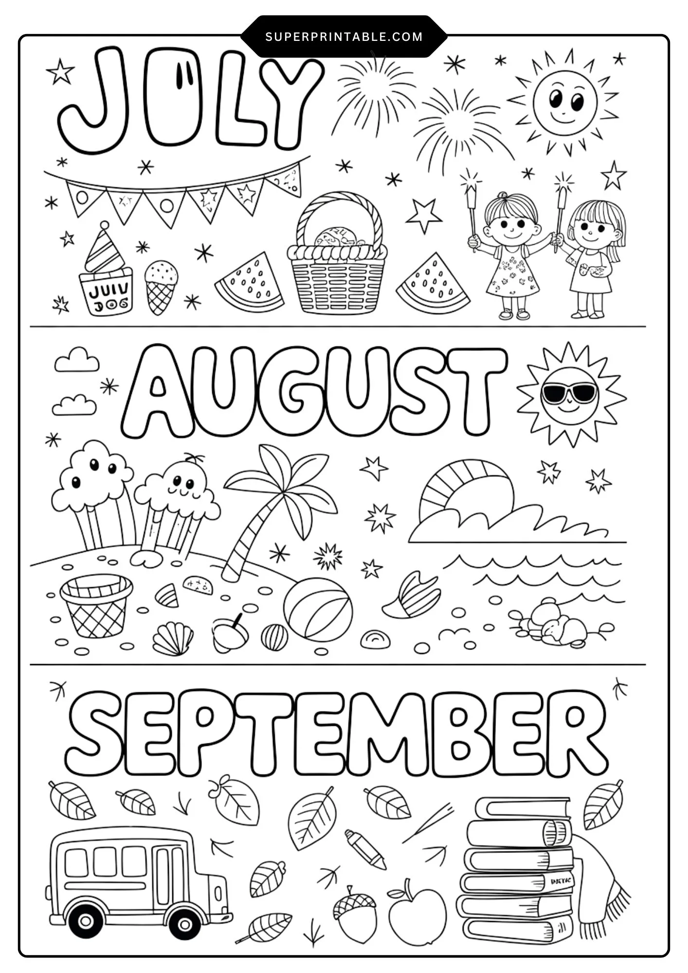 Quarterly Calendar Coloring Pages 3