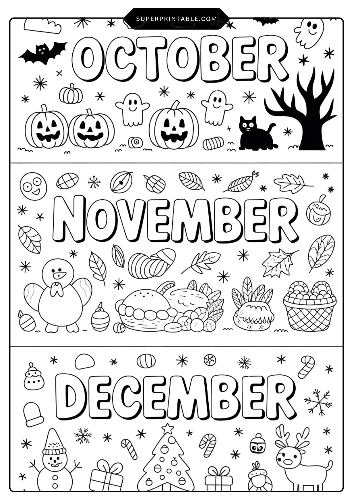Quarterly Calendar Coloring Pages 4