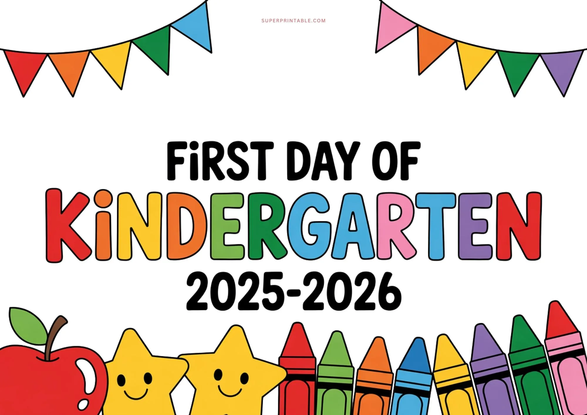 Rainbow First Day School Signs Bundle 2