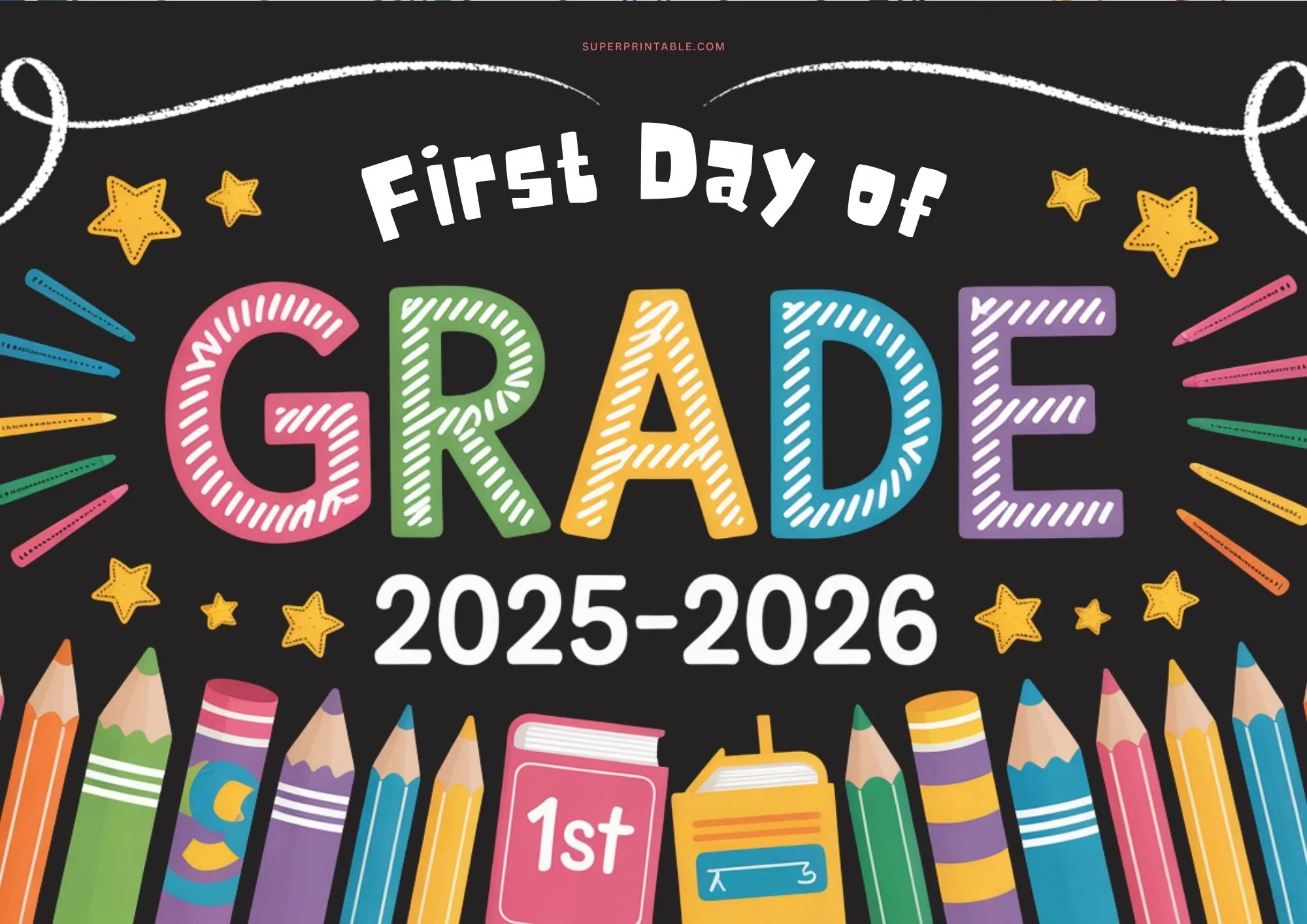 Rainbow First Day School Signs Bundle 5