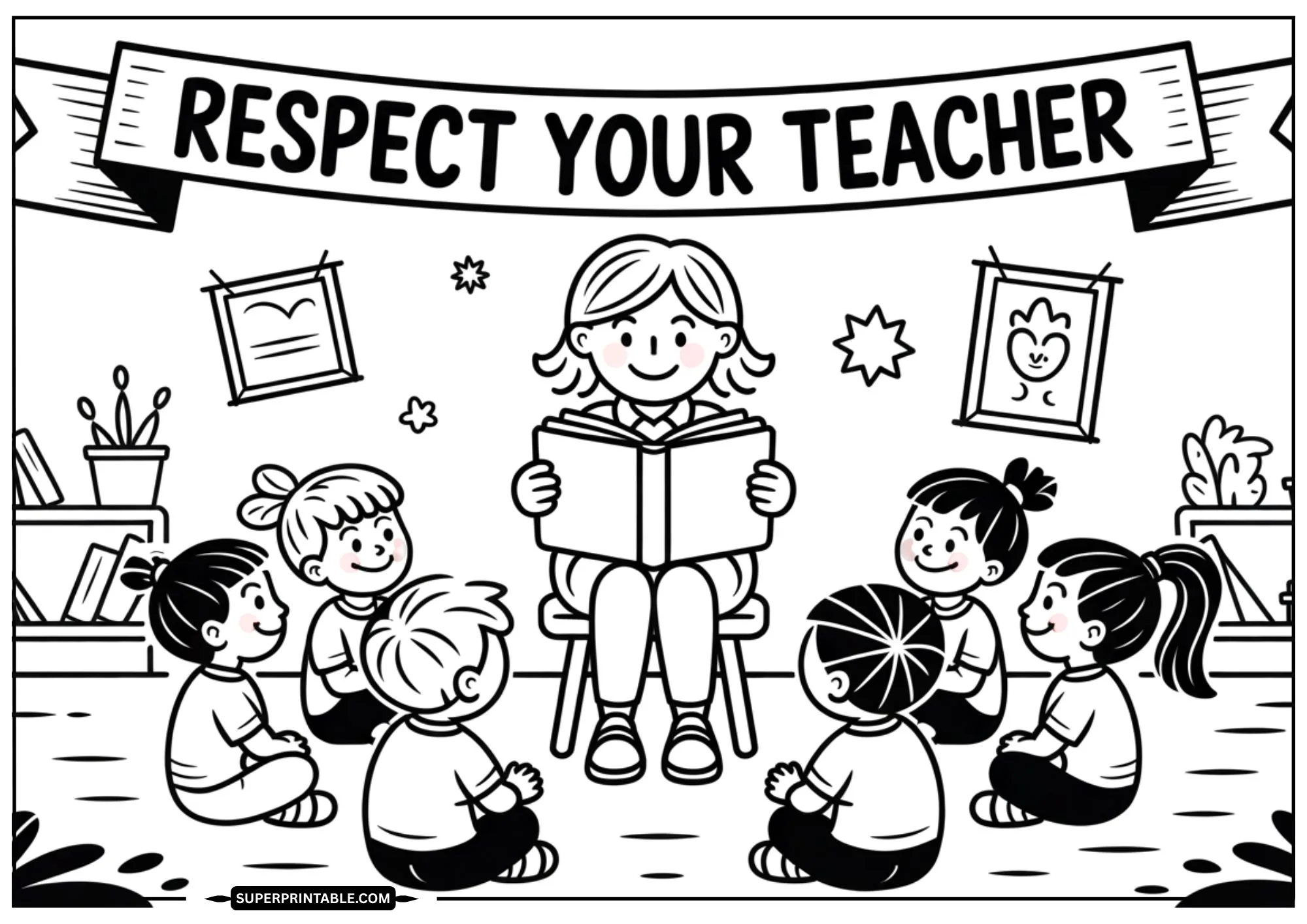 Respect & Thank You Teacher Coloring Pages 6