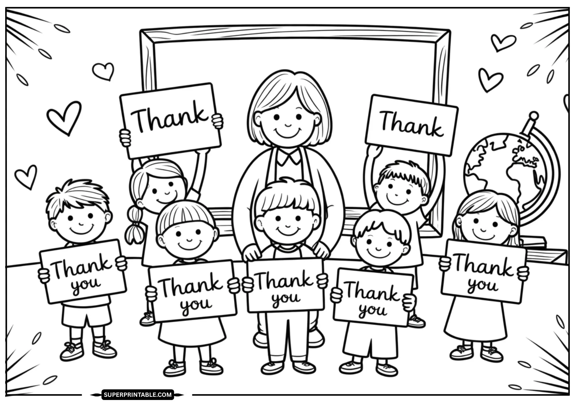 Respect & Thank You Teacher Coloring Pages 7