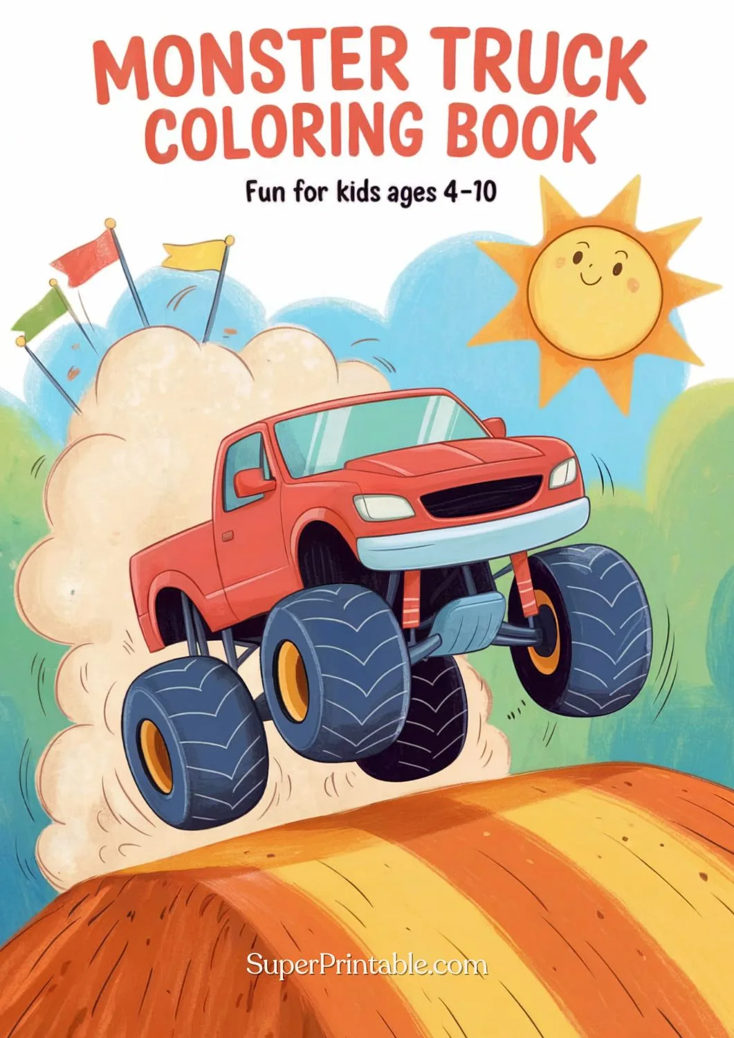 The Mega Monster Truck Coloring Book Pinterest Image