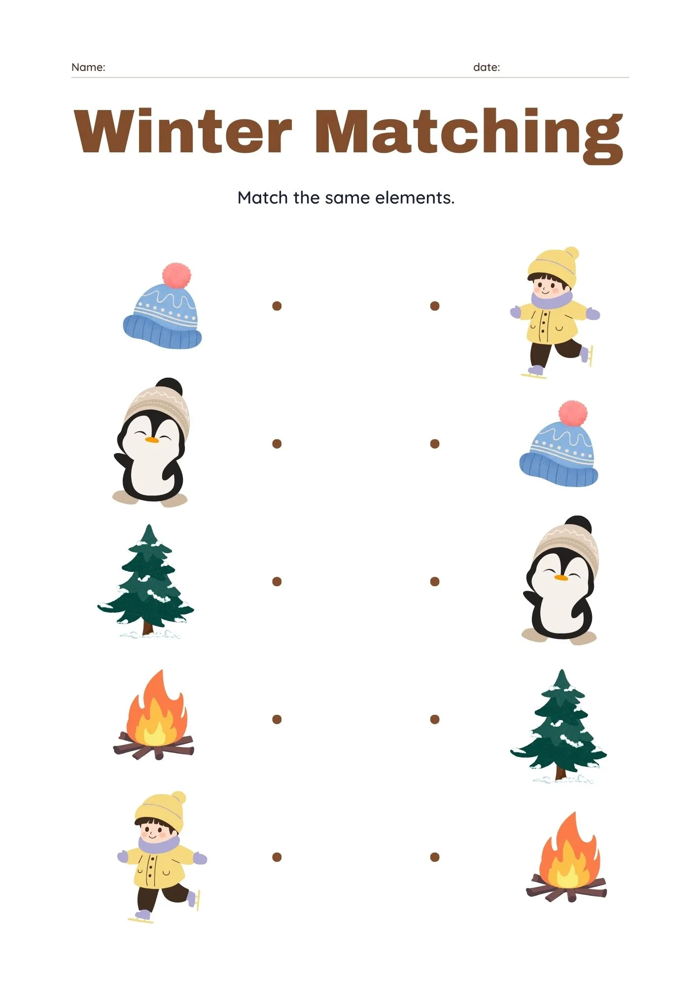 Winter Matching Activity 1