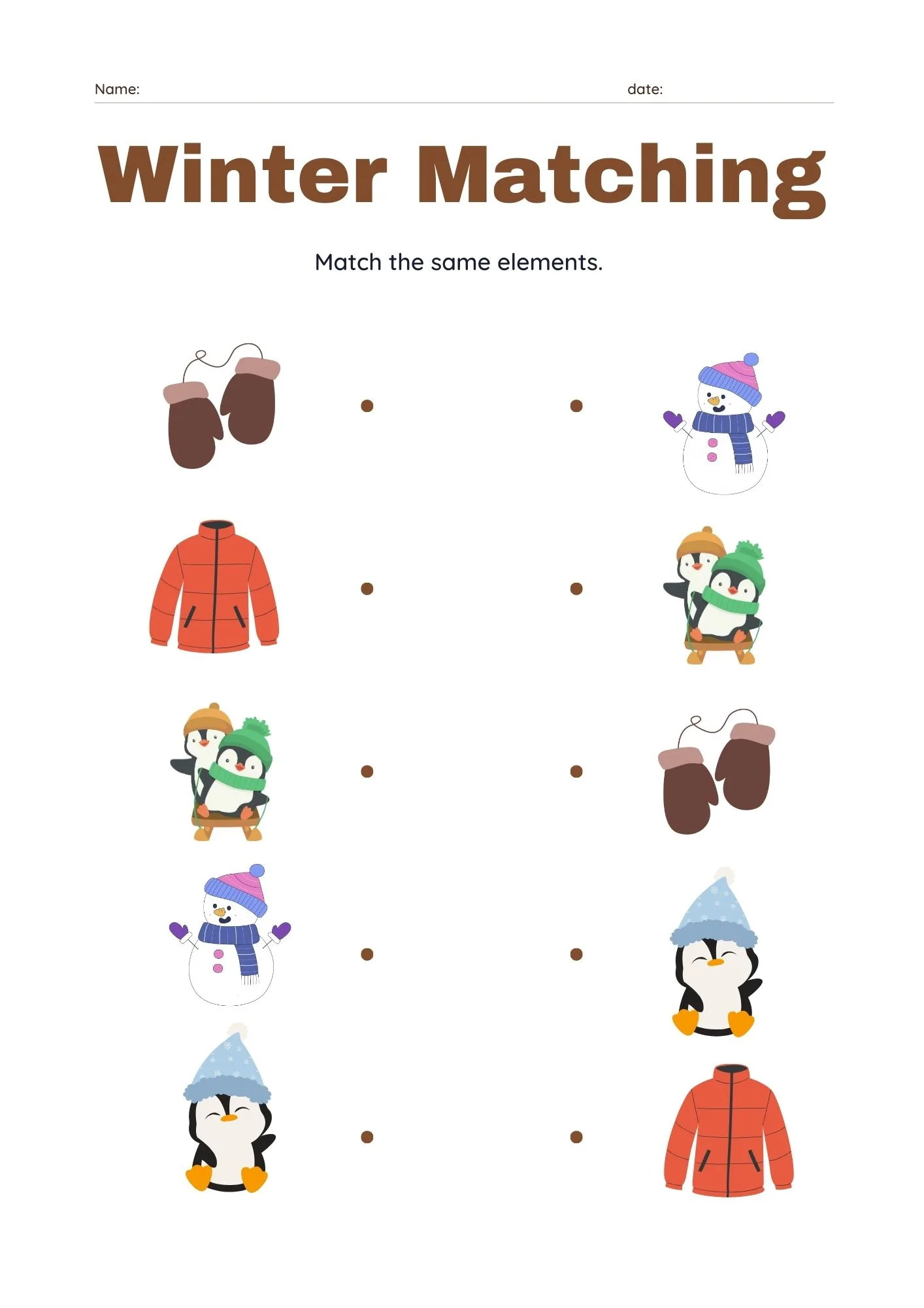 Winter Matching Activity 2
