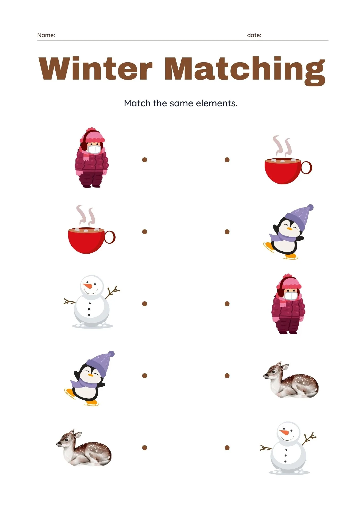 Winter Matching Activity 3