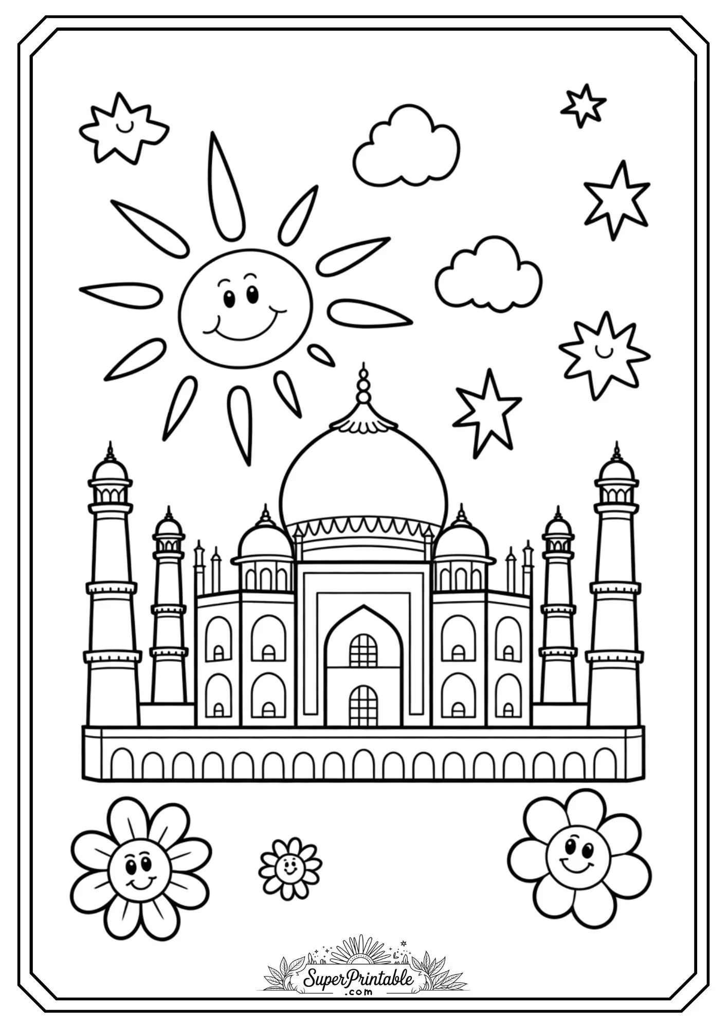 World Landmarks Coloring Pages for Kids 6