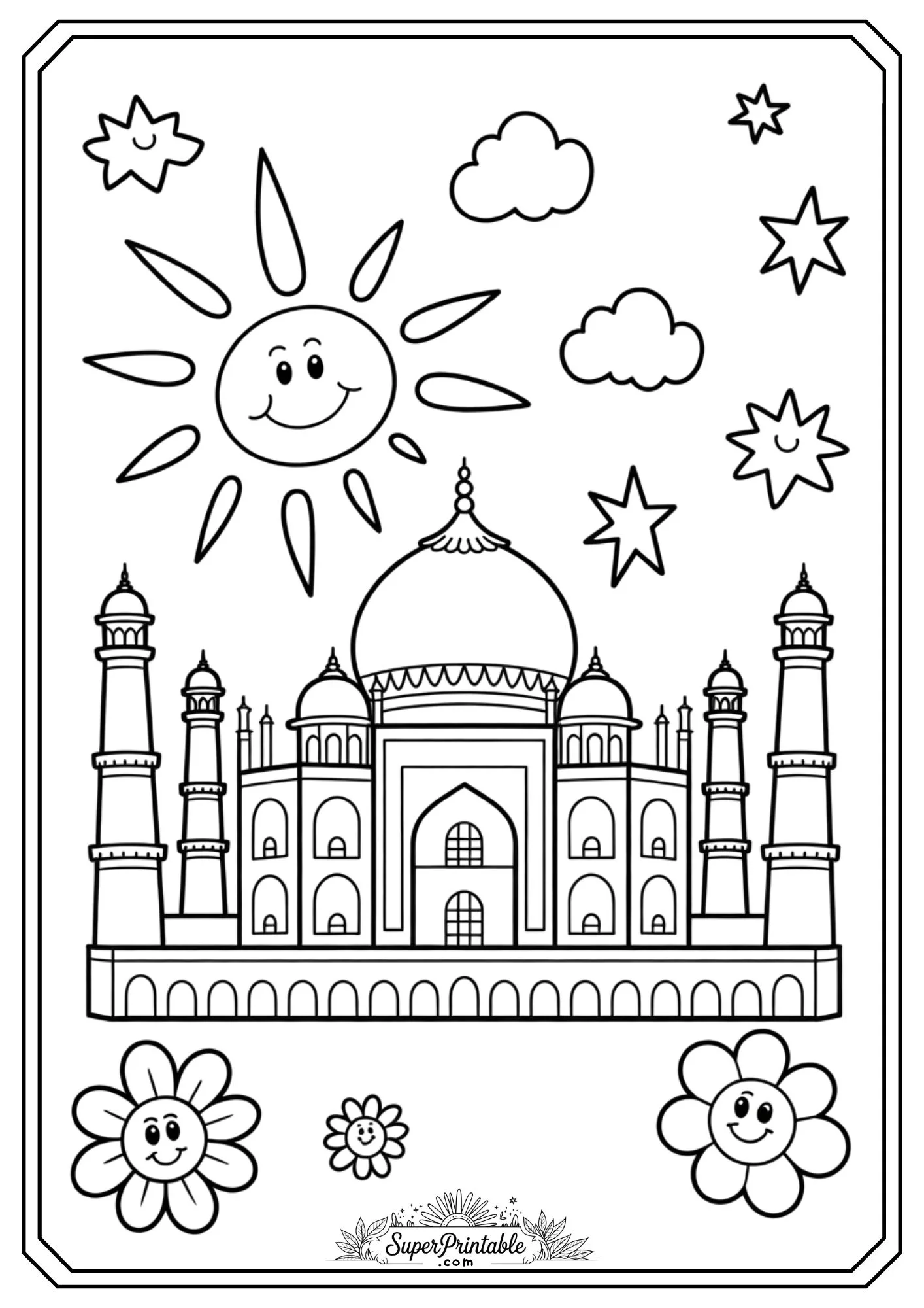 World Landmarks Coloring Pages for Kids 7