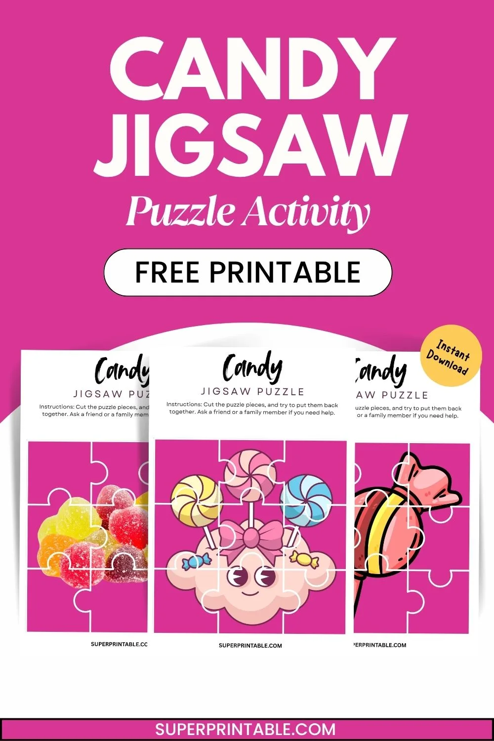 10+ Candy Jigsaw Puzzle Activity Pinterest Image