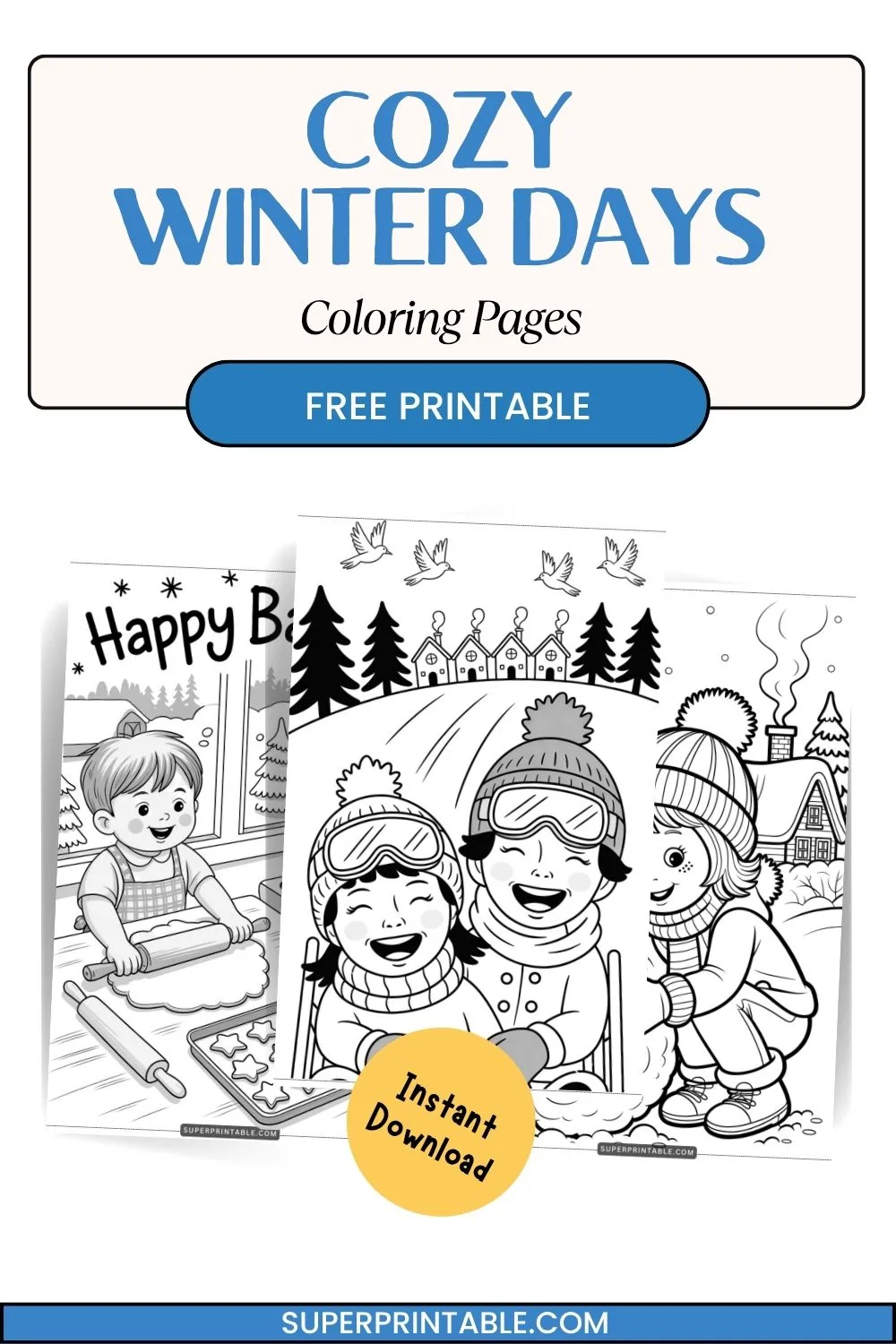 10+ Cozy Winter Days Coloring Pages Pinterest Image