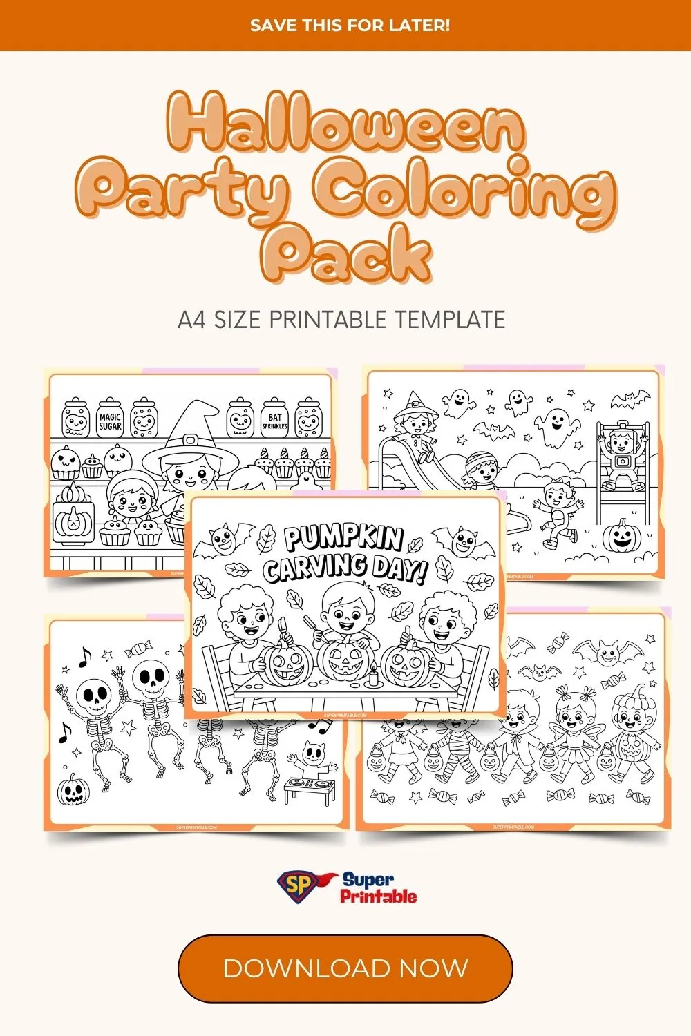 20 Halloween Party Coloring Pack Pinterest Image