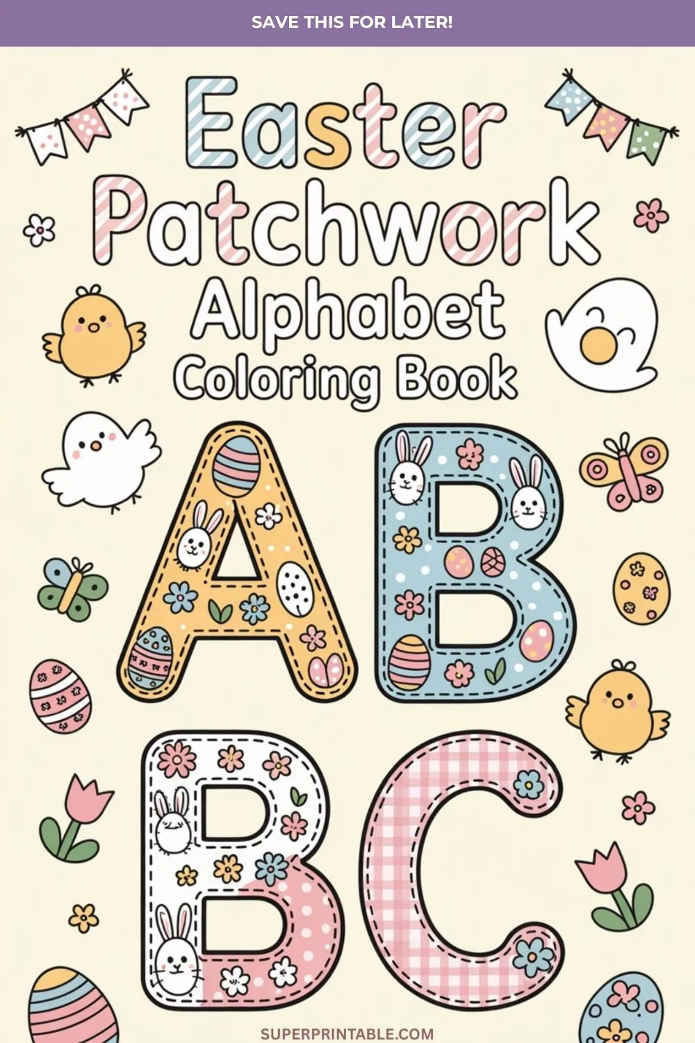25+ Easter Patchwork Alphabet Coloring Pages Pinterest Image