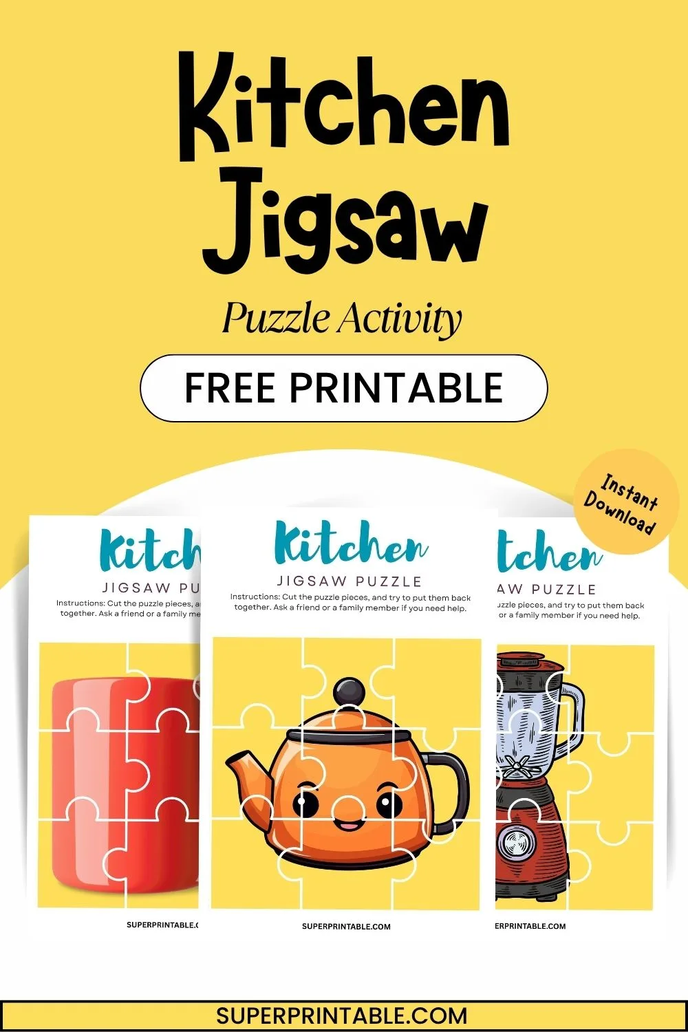 30 Kitchen Jigsaw Puzzle Activity Pinterest Image