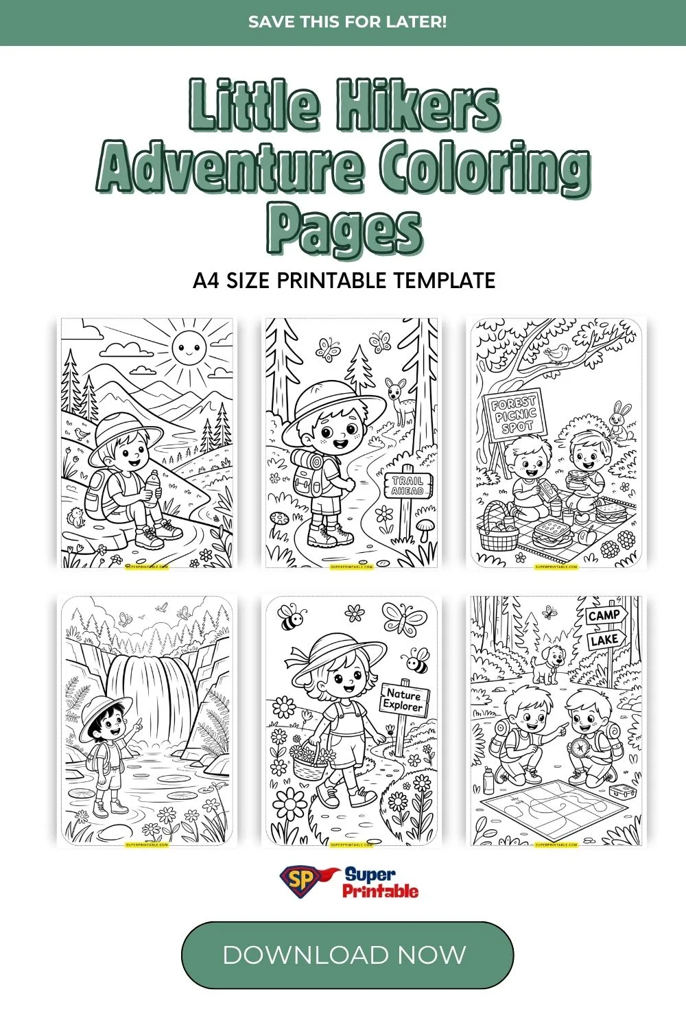 9 Little Hikers Adventure Coloring Pages Pinterest Image