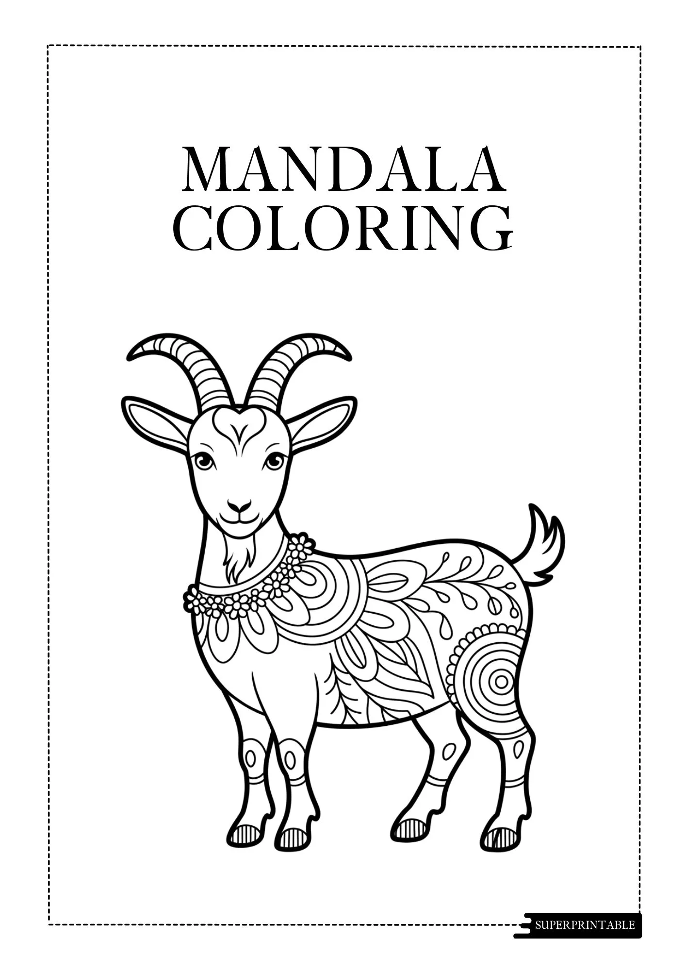 Animal Mandala Coloring Worksheet 1