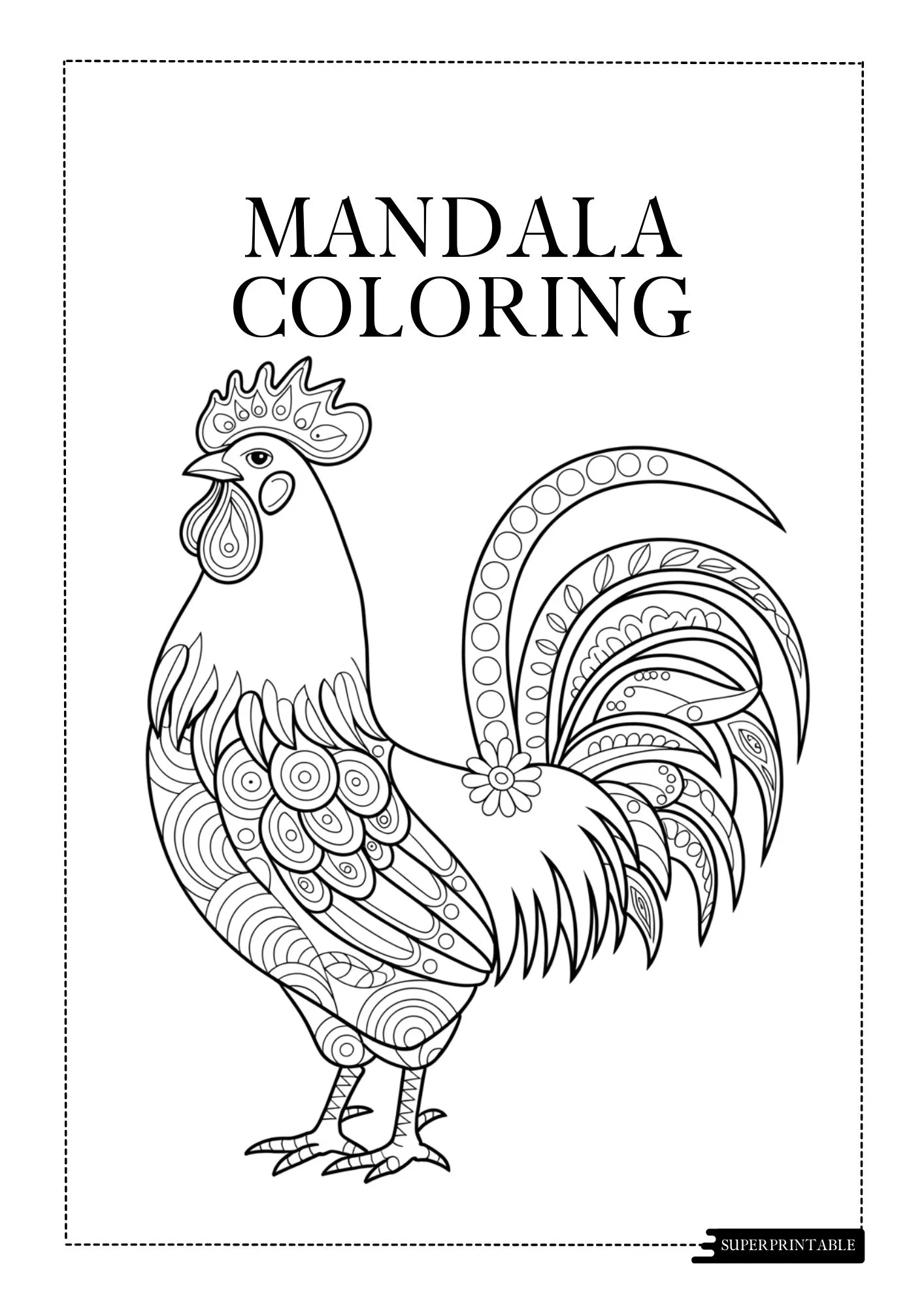Animal Mandala Coloring Worksheet 4