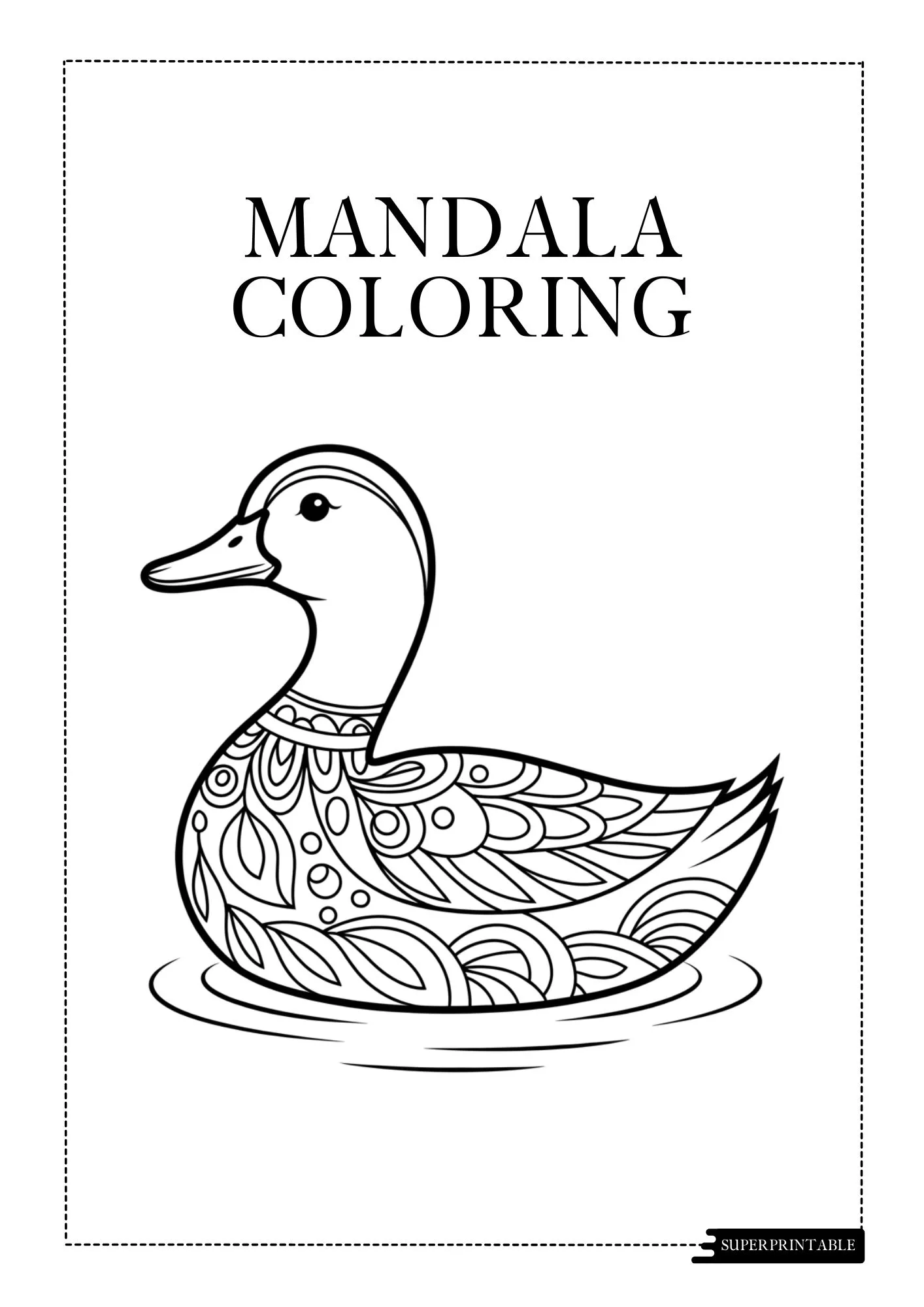 Animal Mandala Coloring Worksheet 5