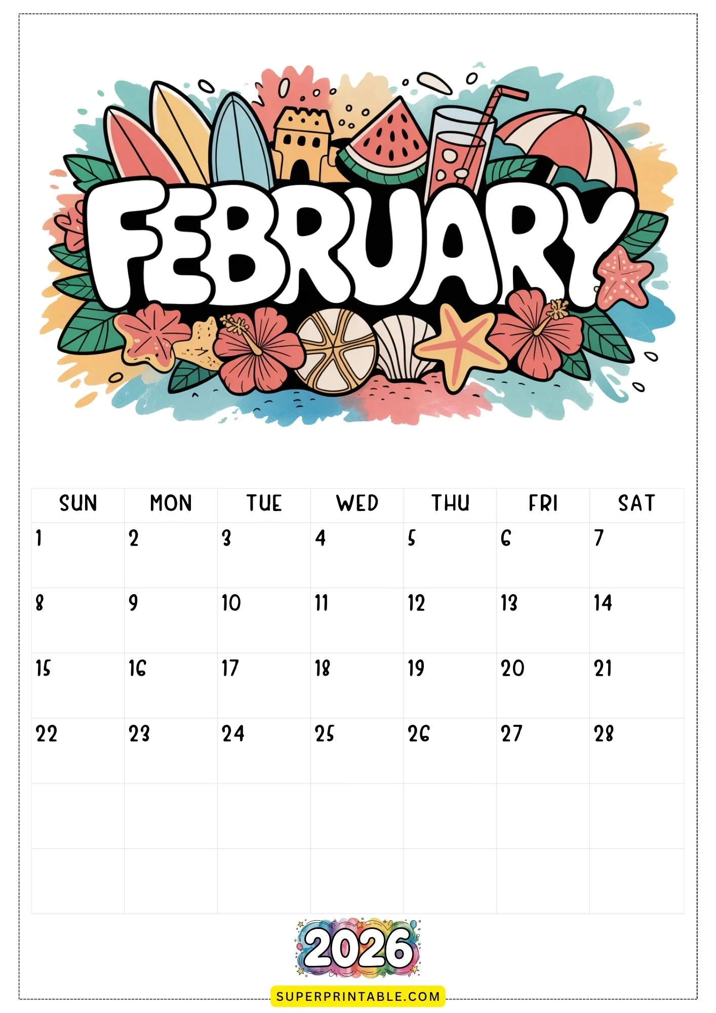 Australia & Beyond 2026 Calendar Printable 2