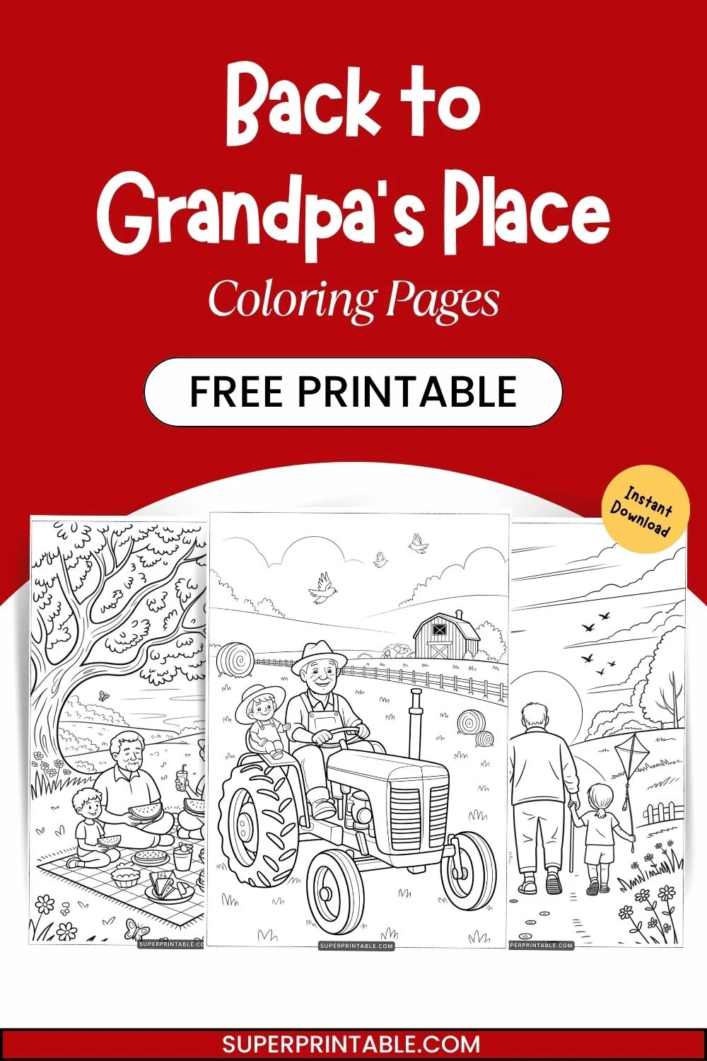 Back to Grandpa’s Place Coloring Pages Pinterest Image