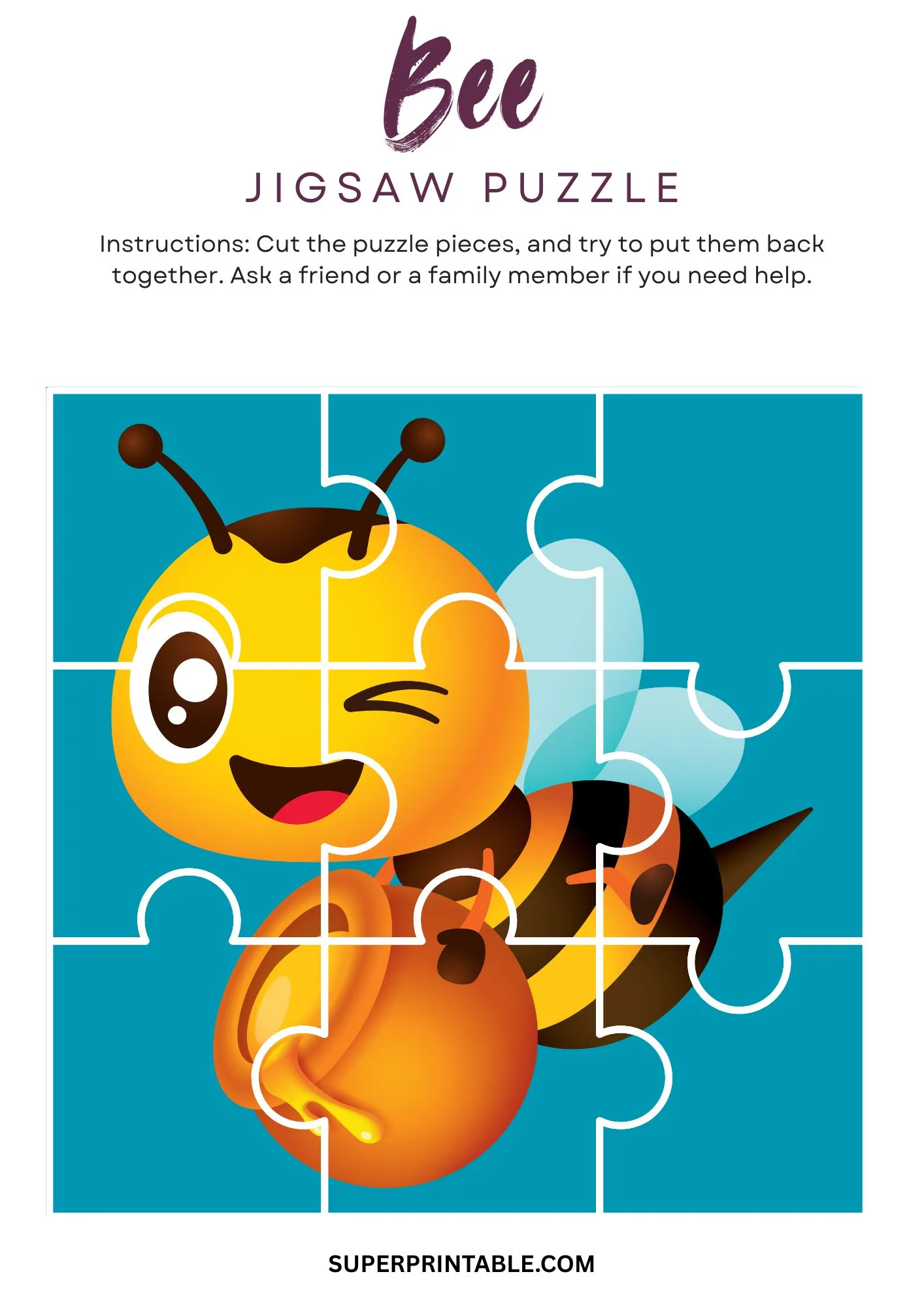 Bee Jigsaw Puzzle Activity 3