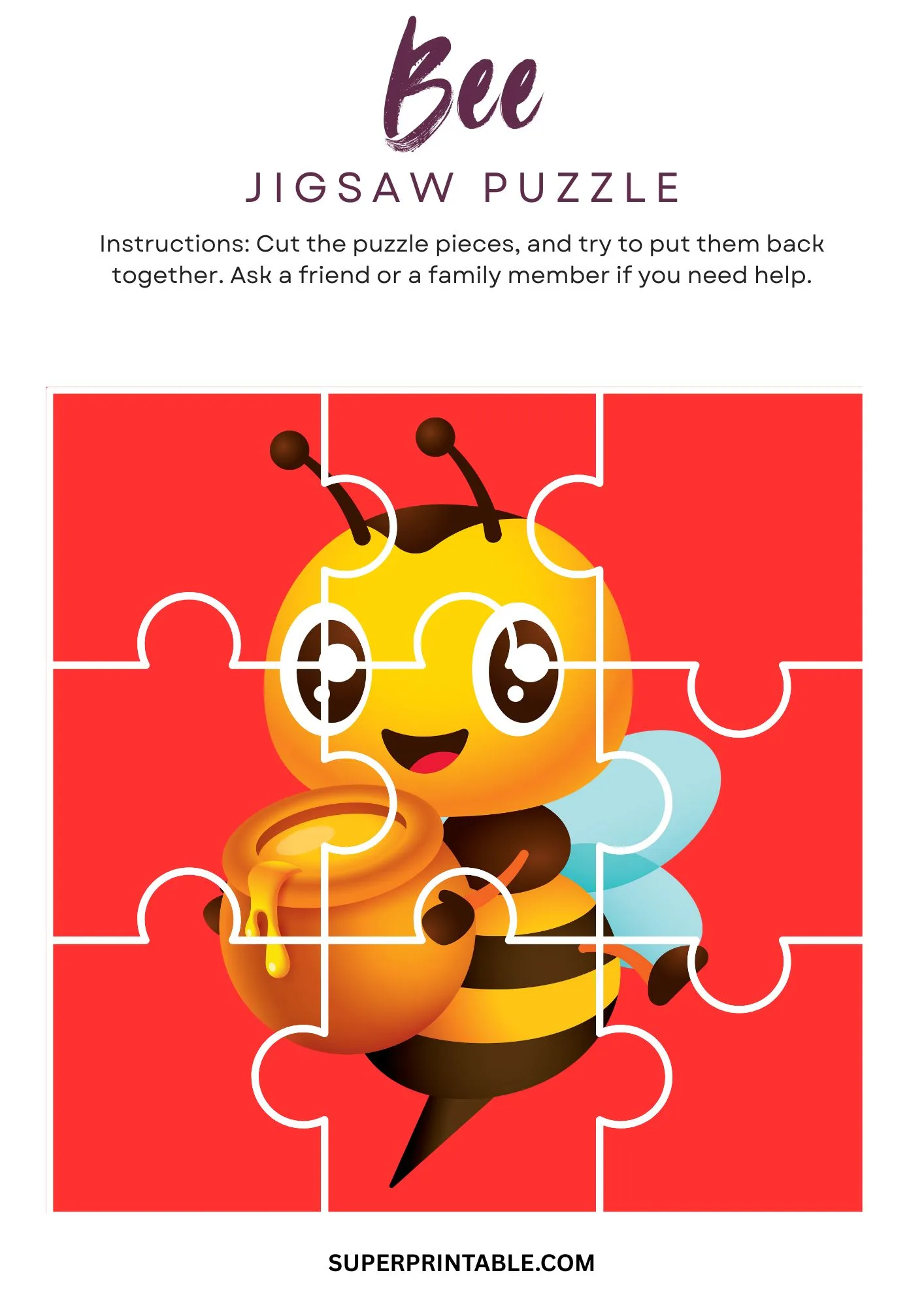 Bee Jigsaw Puzzle Activity 4