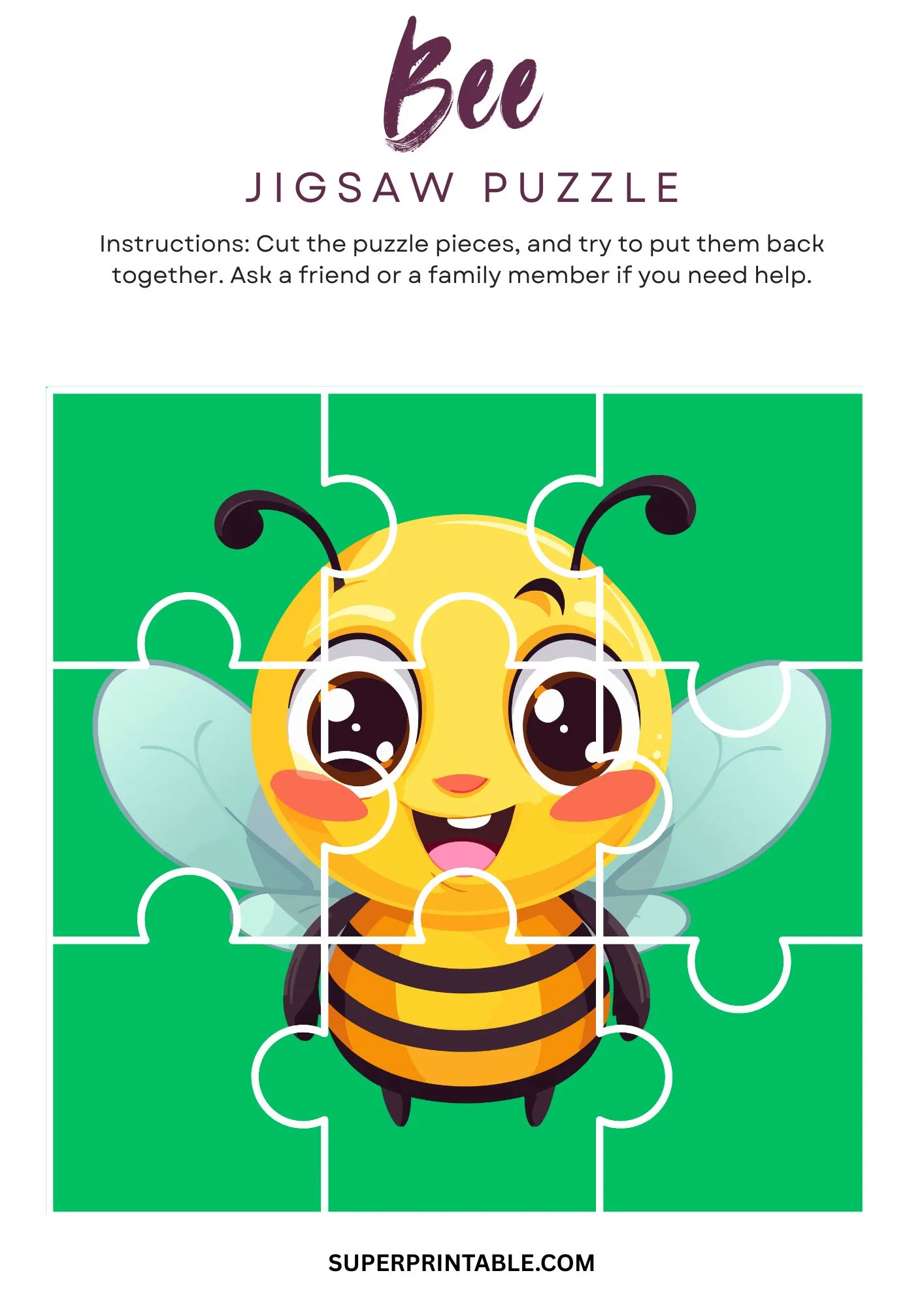 Bee Jigsaw Puzzle Activity 5