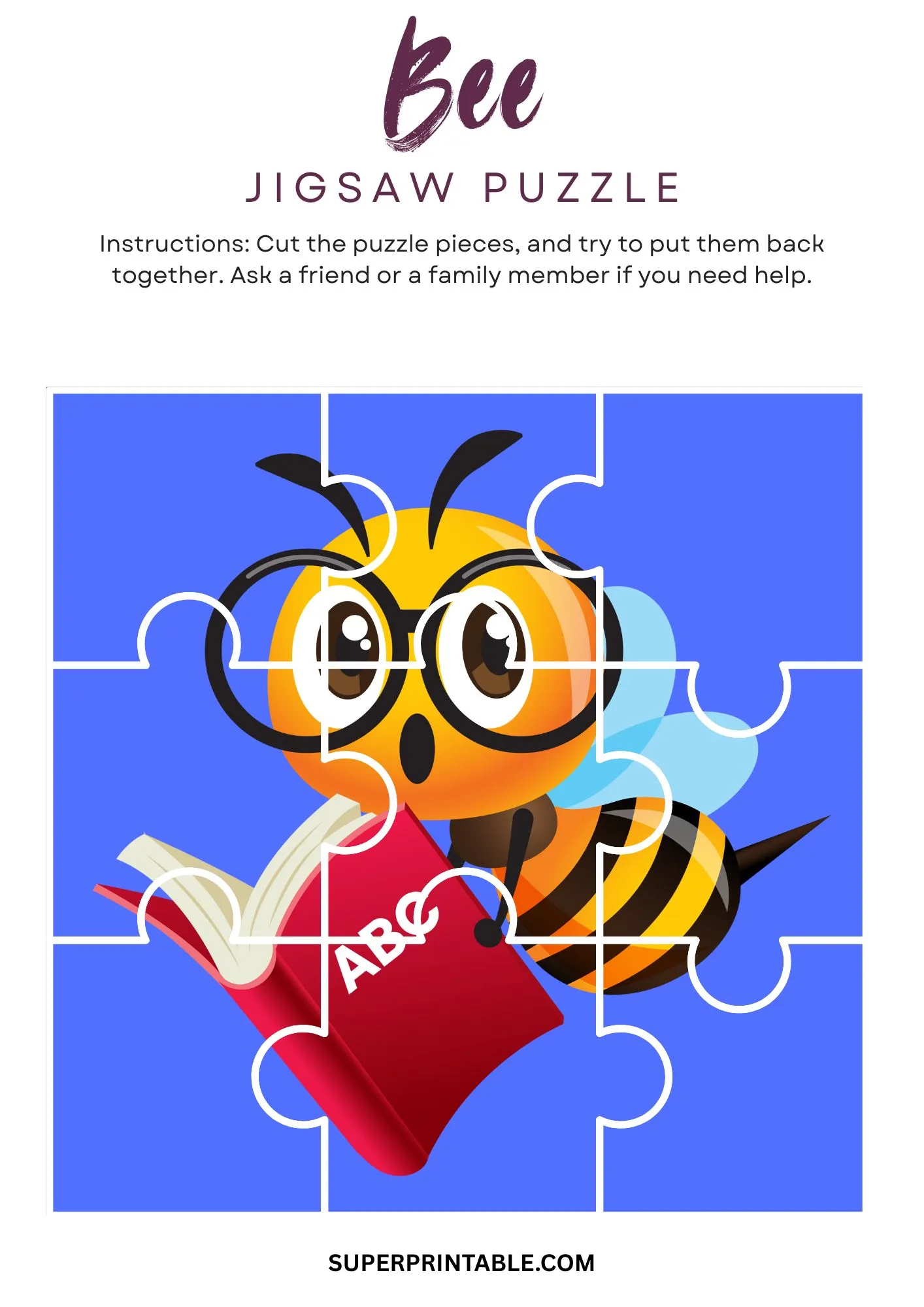 Bee Jigsaw Puzzle Activity 6