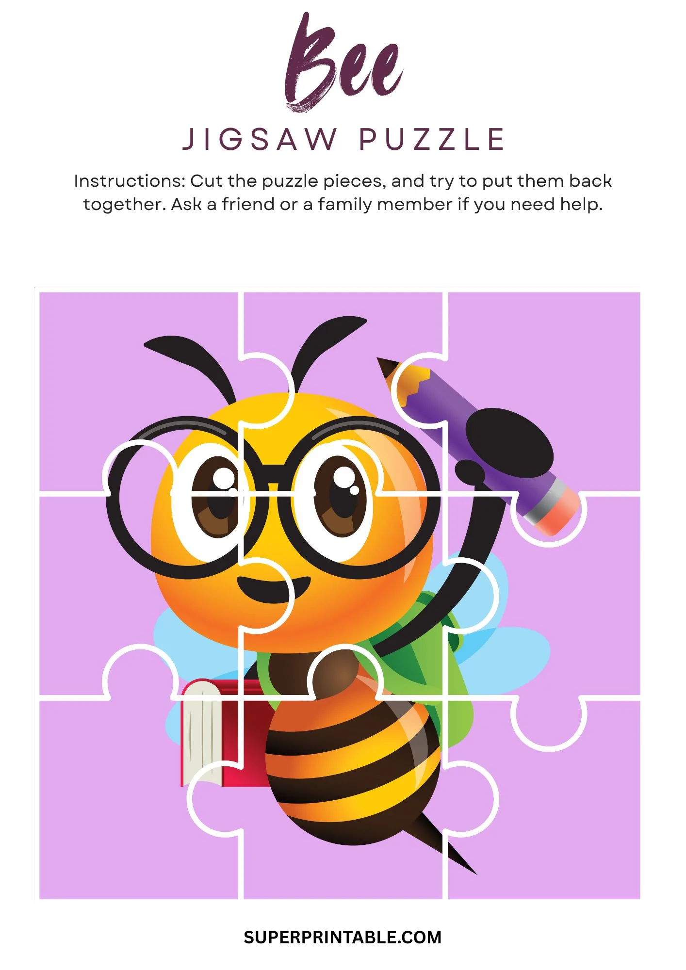 Bee Jigsaw Puzzle Activity 7
