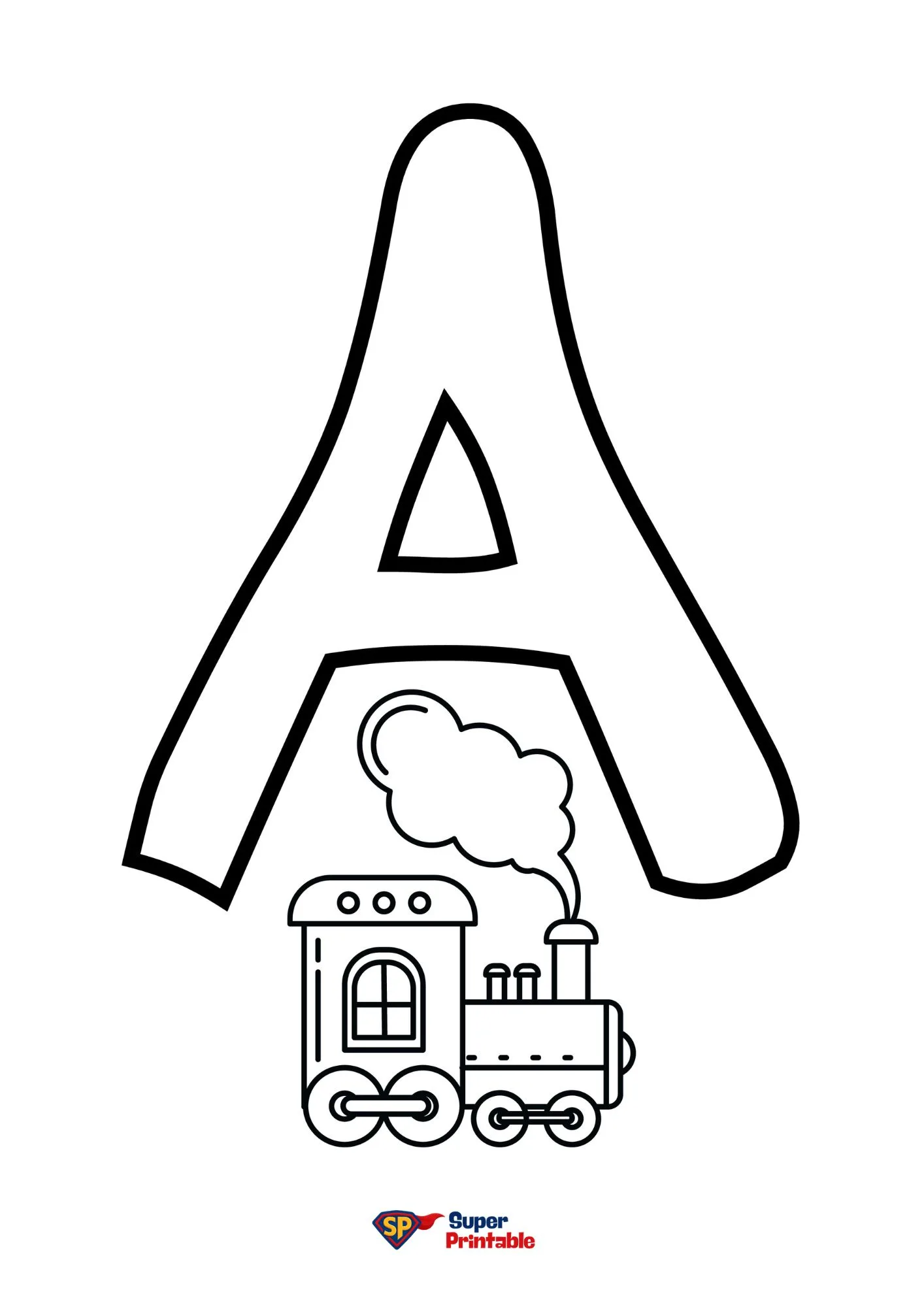 Bubble Letter-A Coloring Pages 1