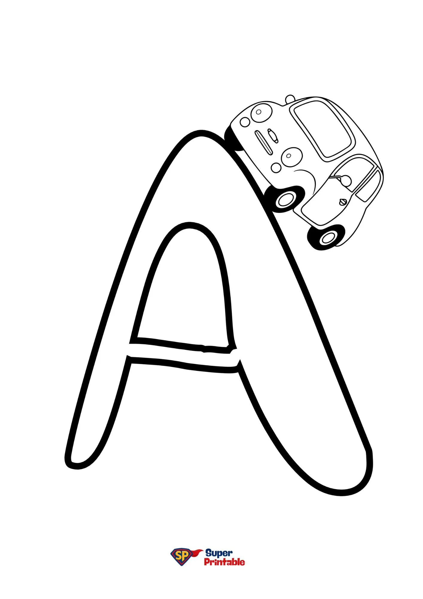 Bubble Letter-A Coloring Pages 4