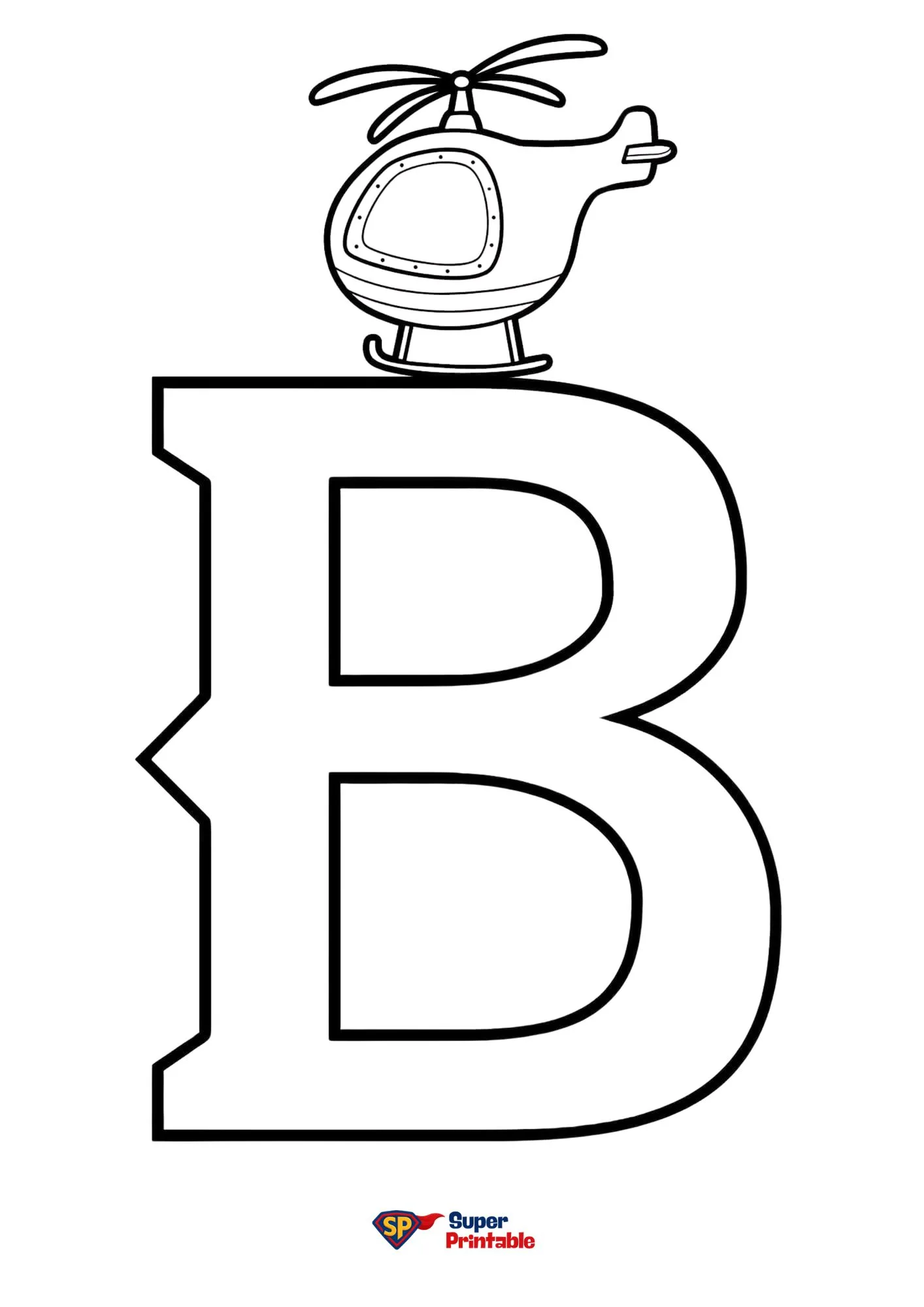 Bubble Letter-B Coloring Pages 1