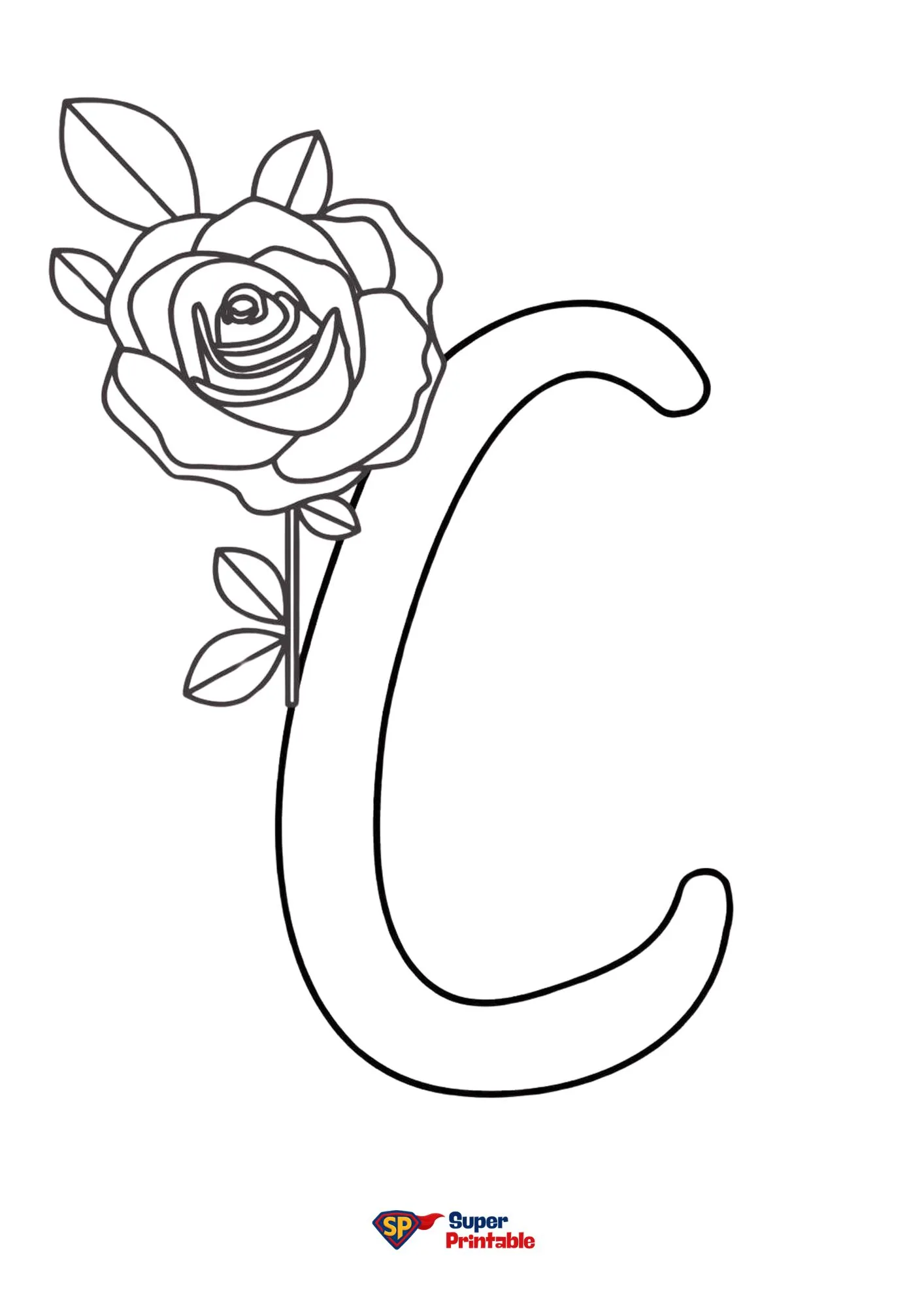 Bubble Letter-C Coloring Pages 1