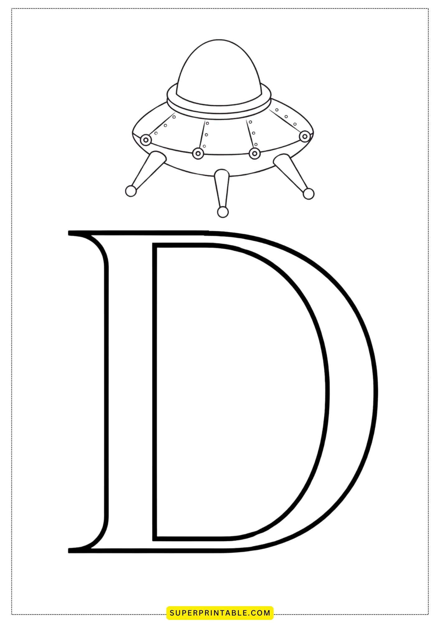 Bubble Letter-D Coloring Pages 1