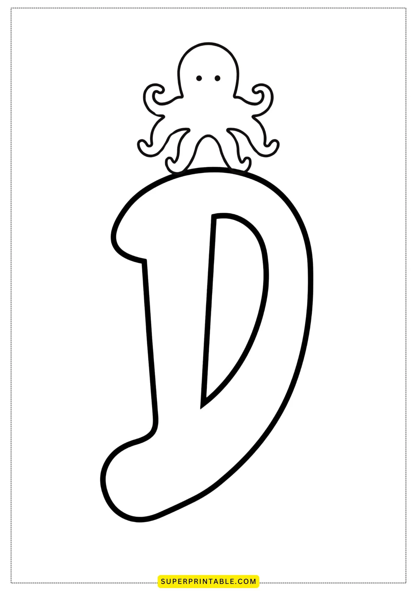 Bubble Letter-D Coloring Pages 2