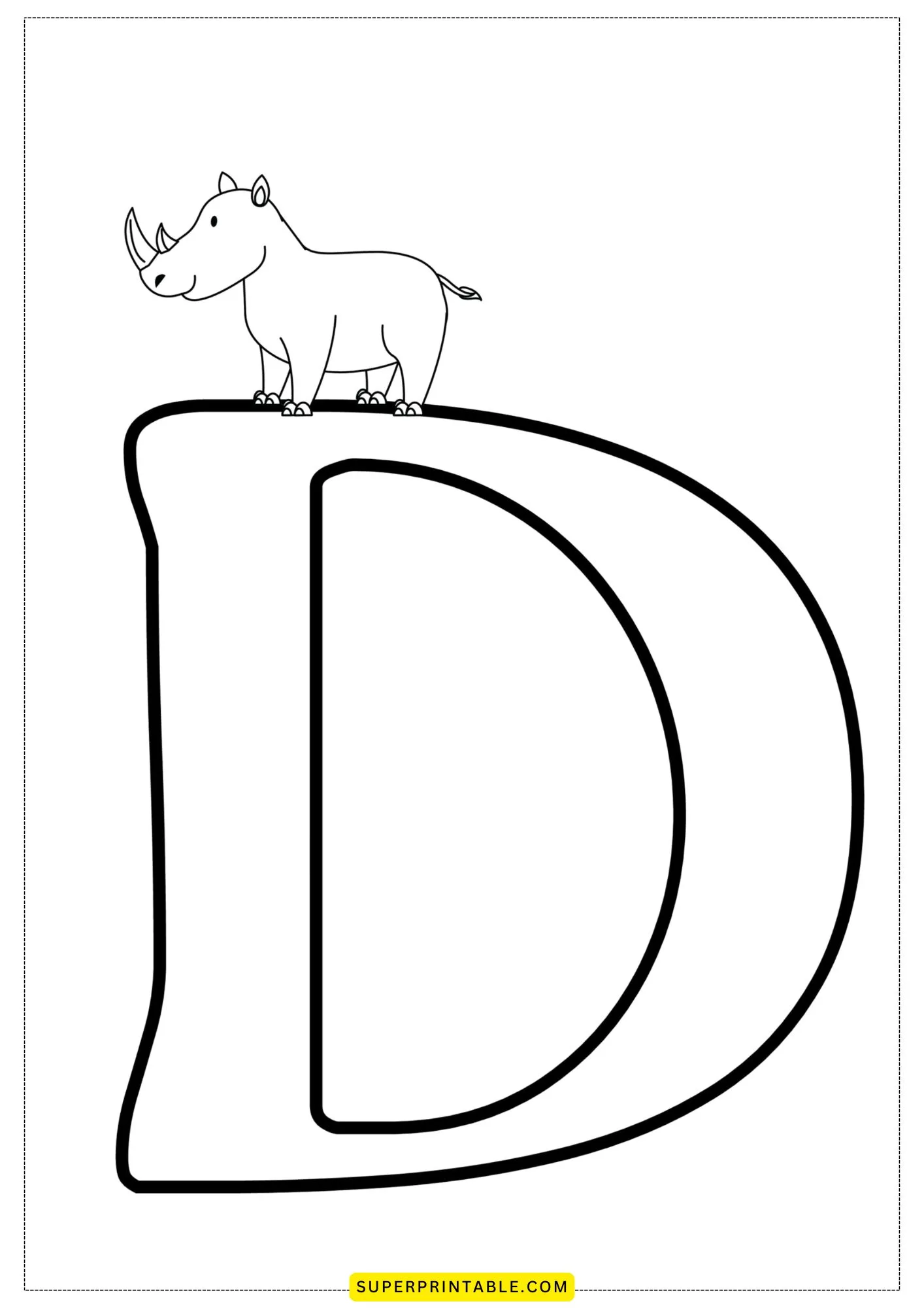 Bubble Letter-D Coloring Pages 3