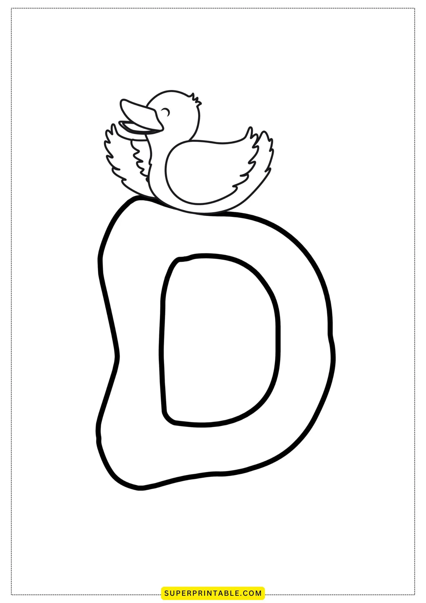 Bubble Letter-D Coloring Pages 4