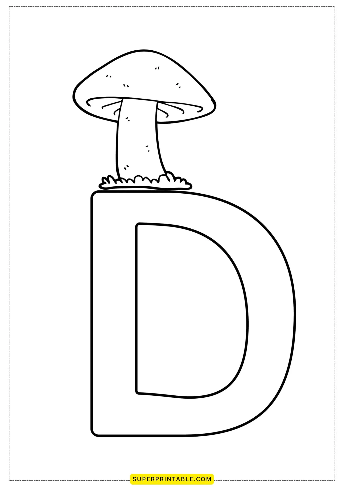 Bubble Letter - D Coloring Pages Pinterest Image