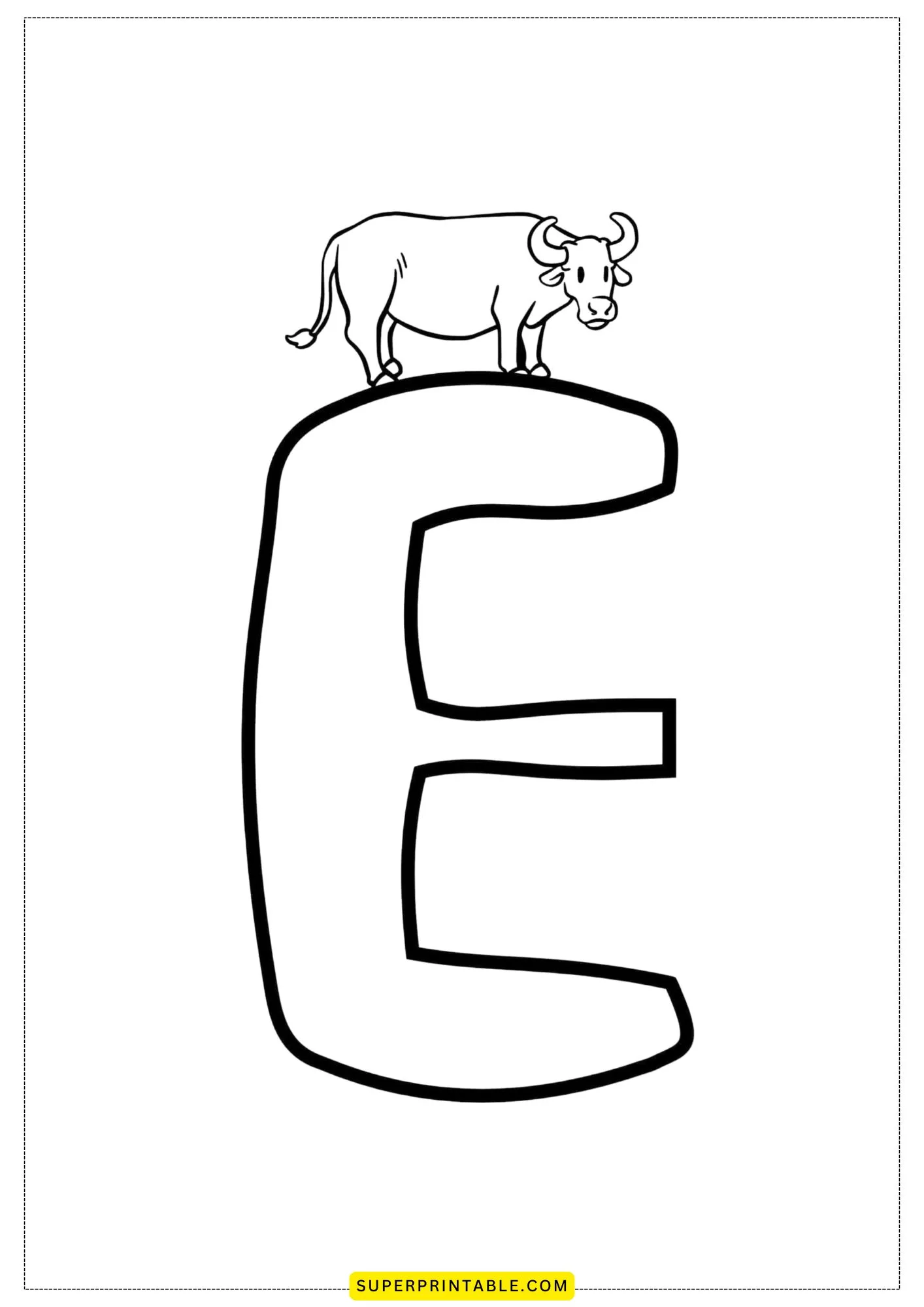 Bubble Letter-E Coloring Pages 1