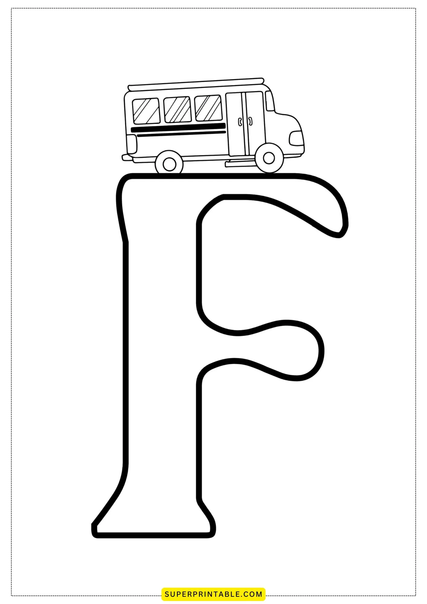 Bubble Letter - F Coloring Pages 2