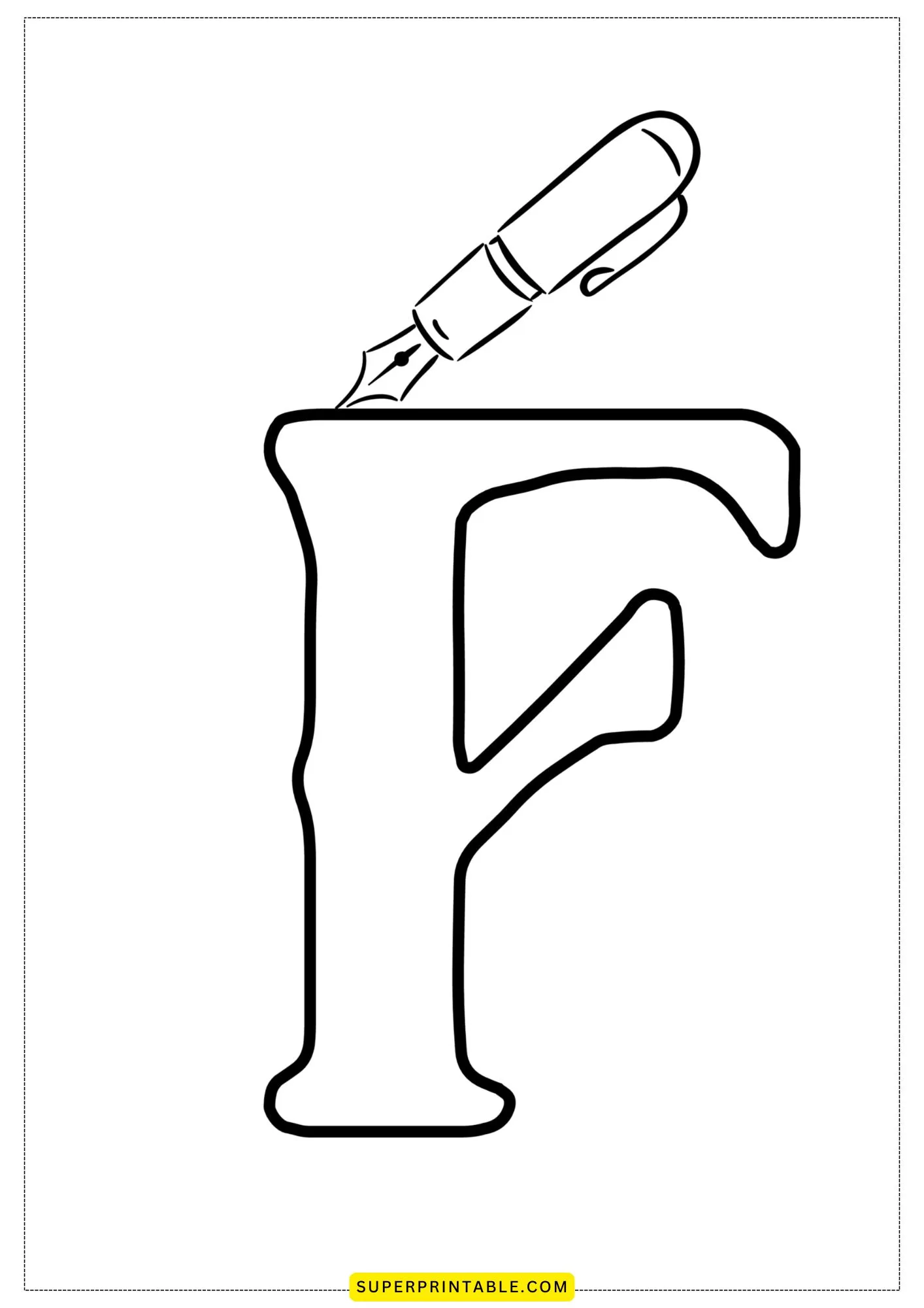 Bubble Letter - F Coloring Pages 5
