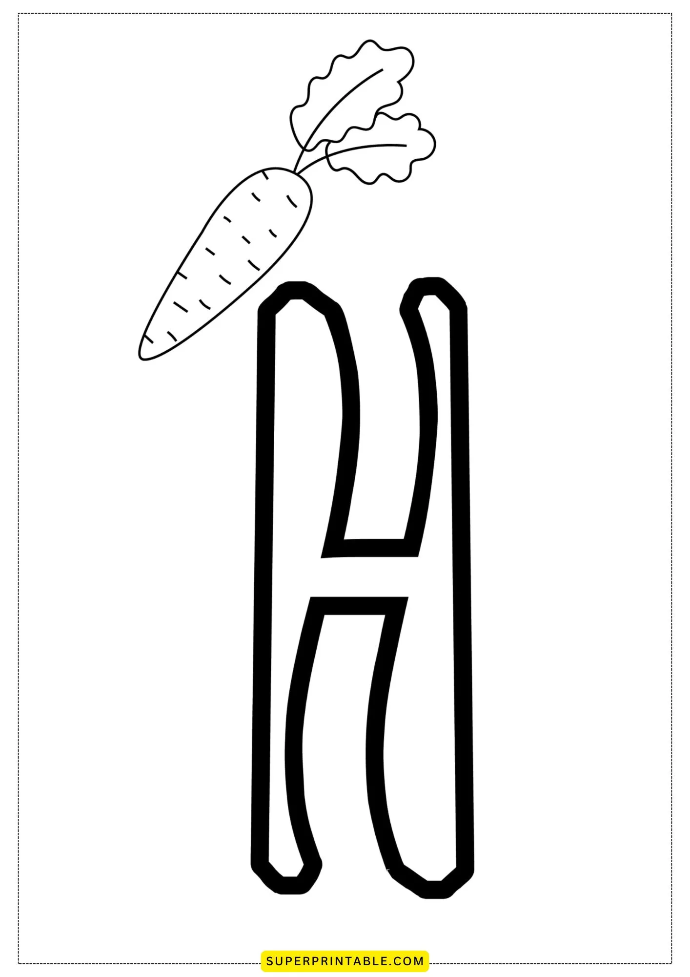 Bubble Letter - H Coloring Pages 1