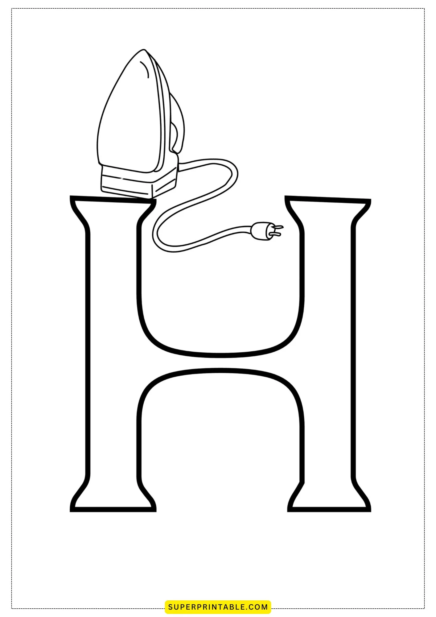Bubble Letter - H Coloring Pages 3