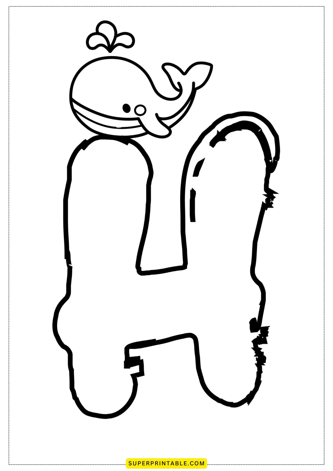 Bubble Letter - H Coloring Pages 4