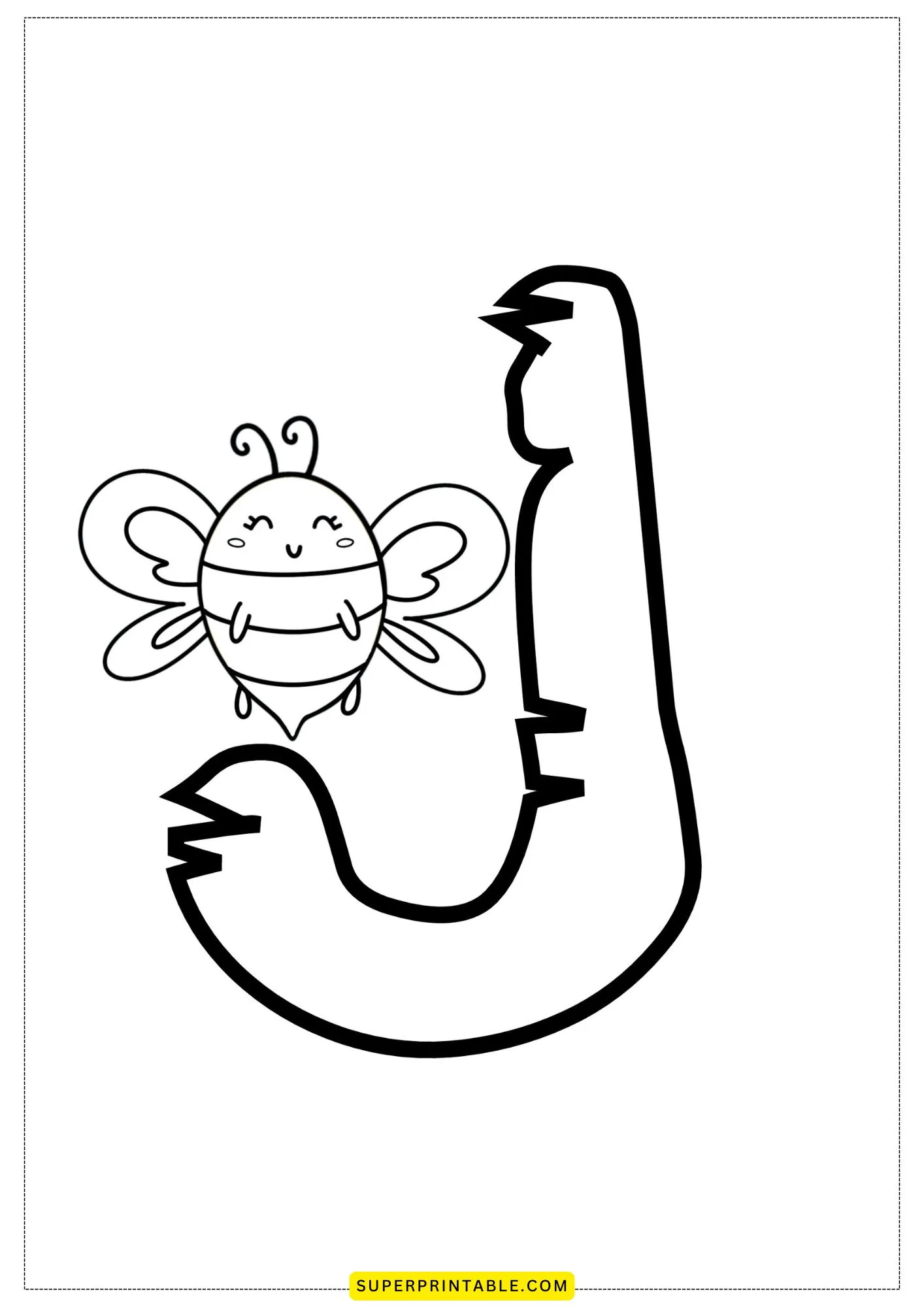 Bubble Letter - J Coloring Pages 4