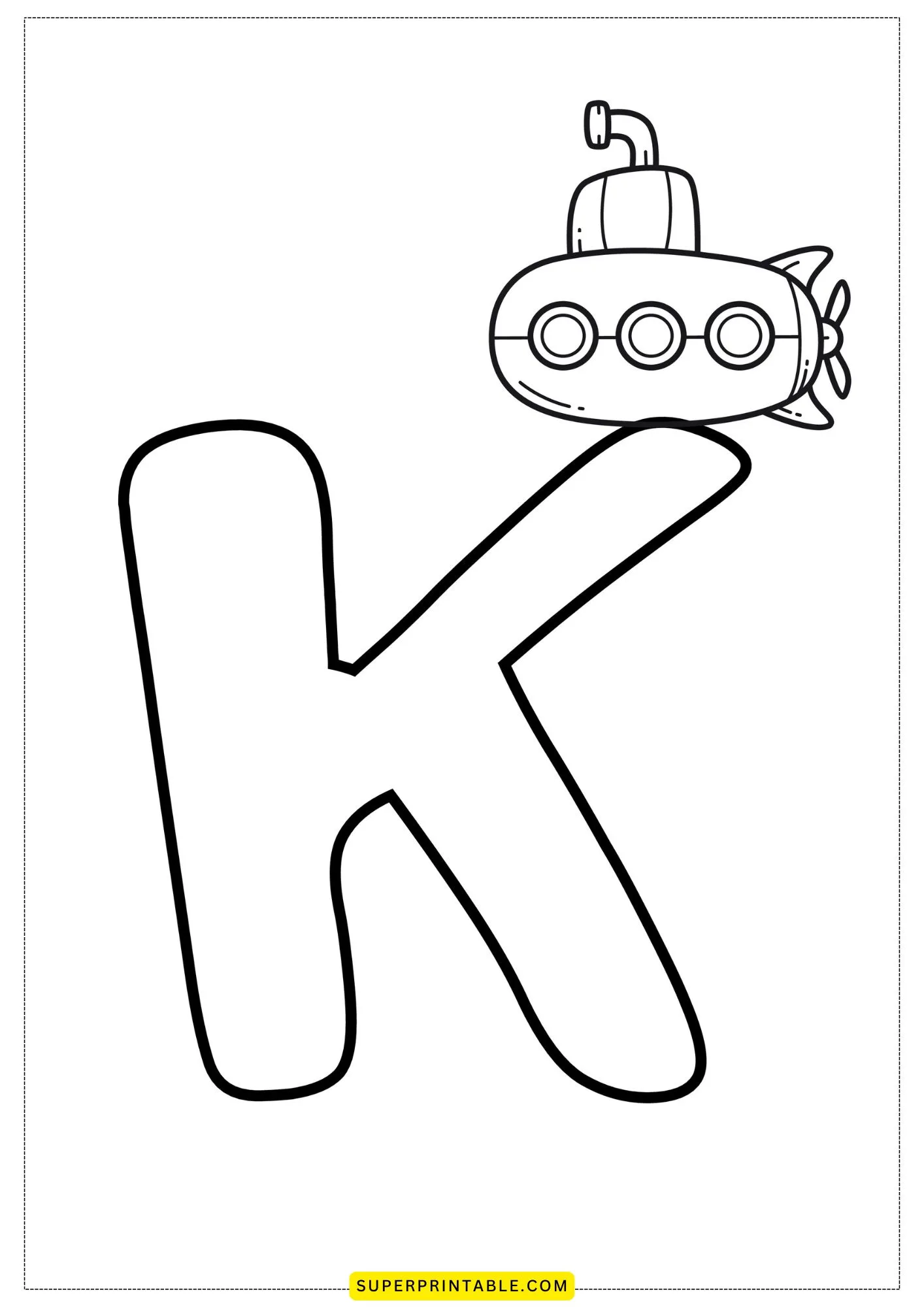 Bubble Letter - K Coloring Pages 1